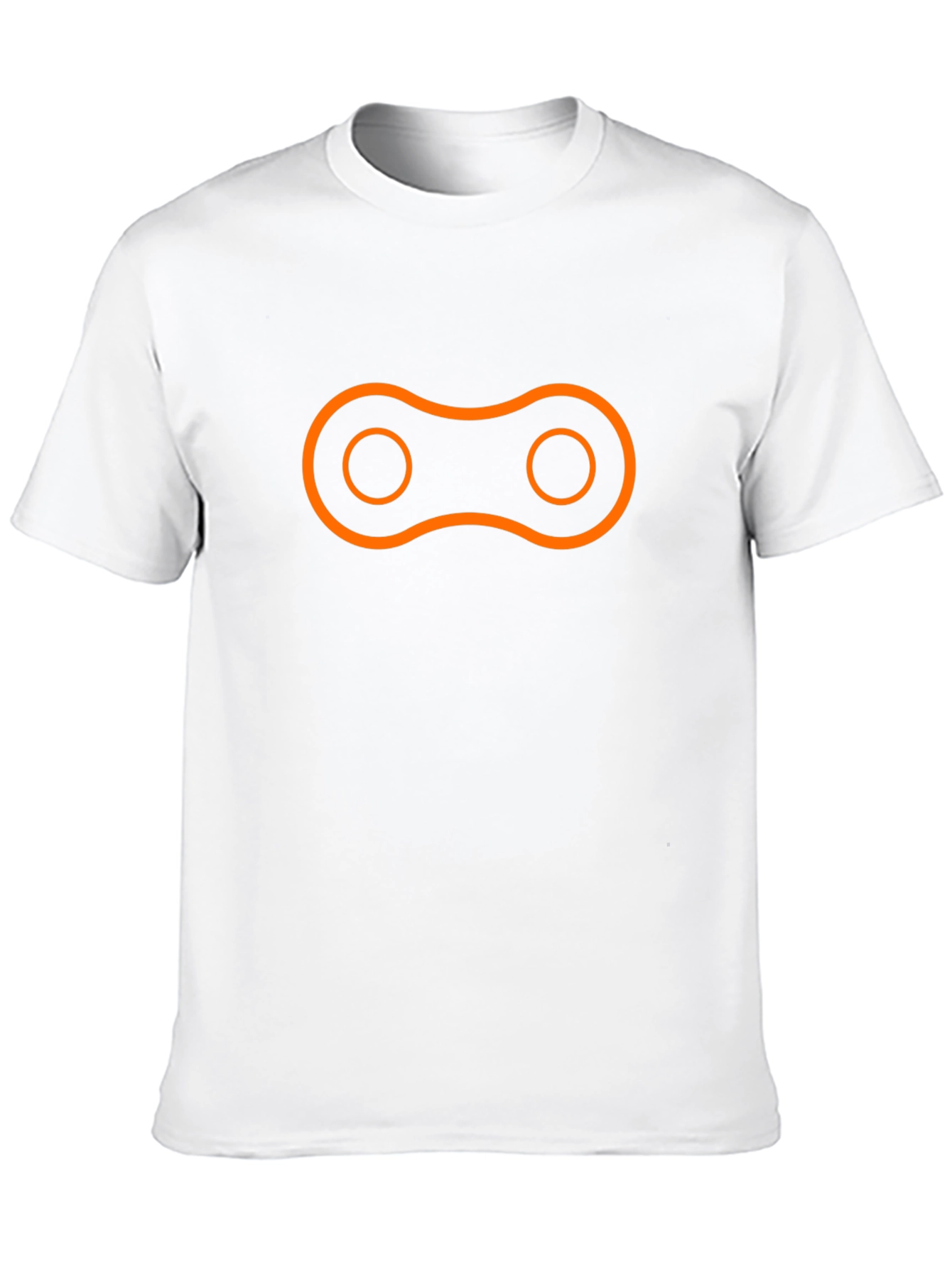 Black T-Shirt with Orange Chain Link Design