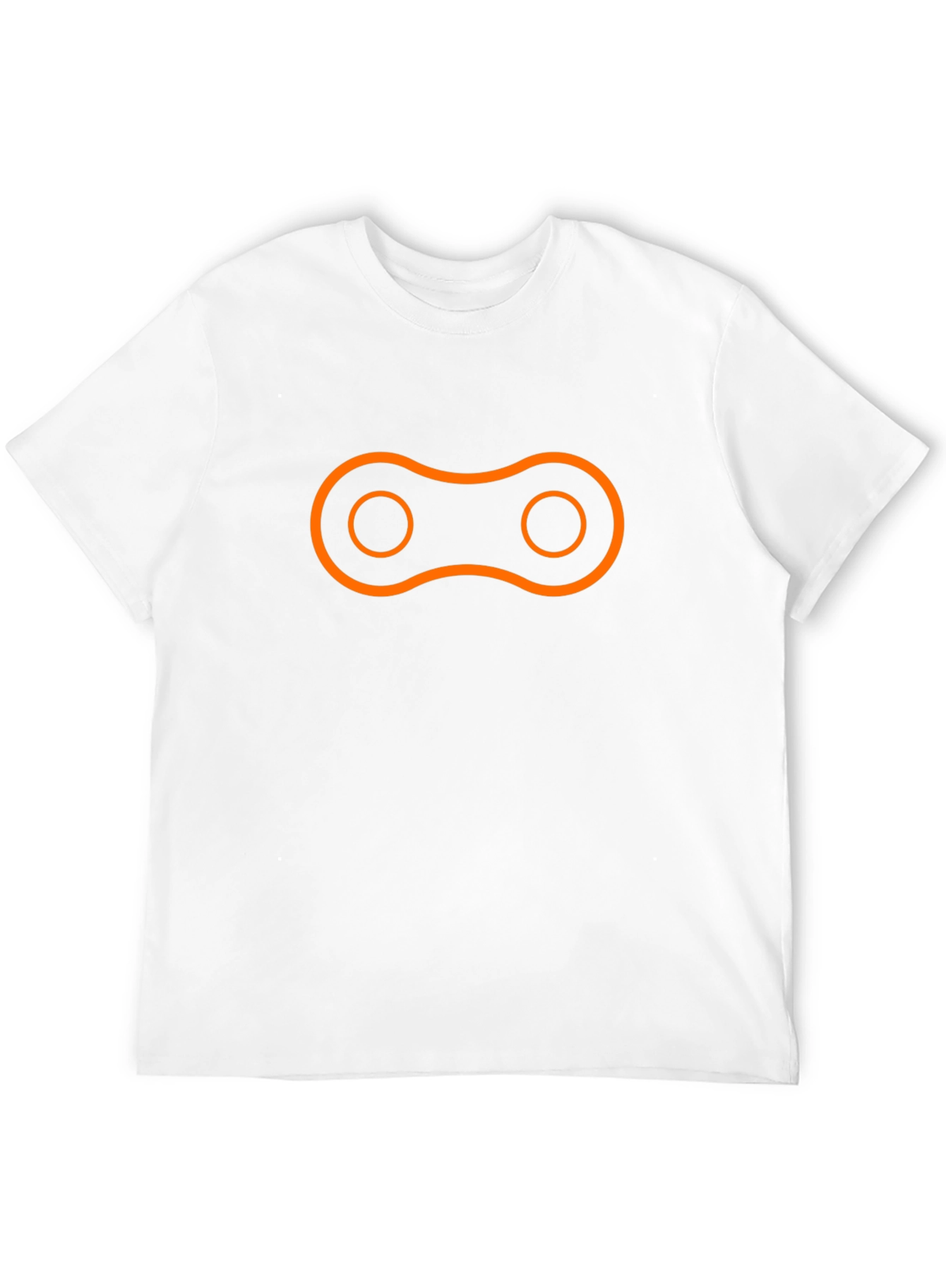 Black T-Shirt with Orange Chain Link Design