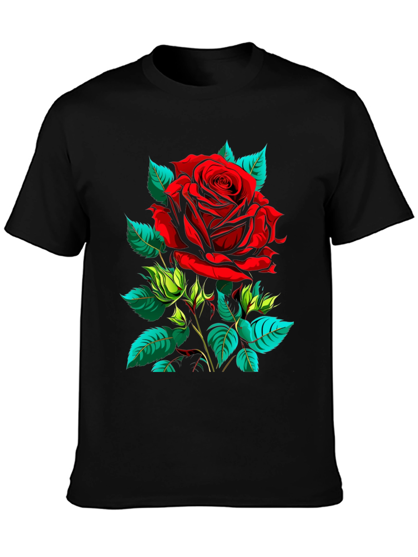 Red Rose Graphic T-Shirt - Bold Floral Design