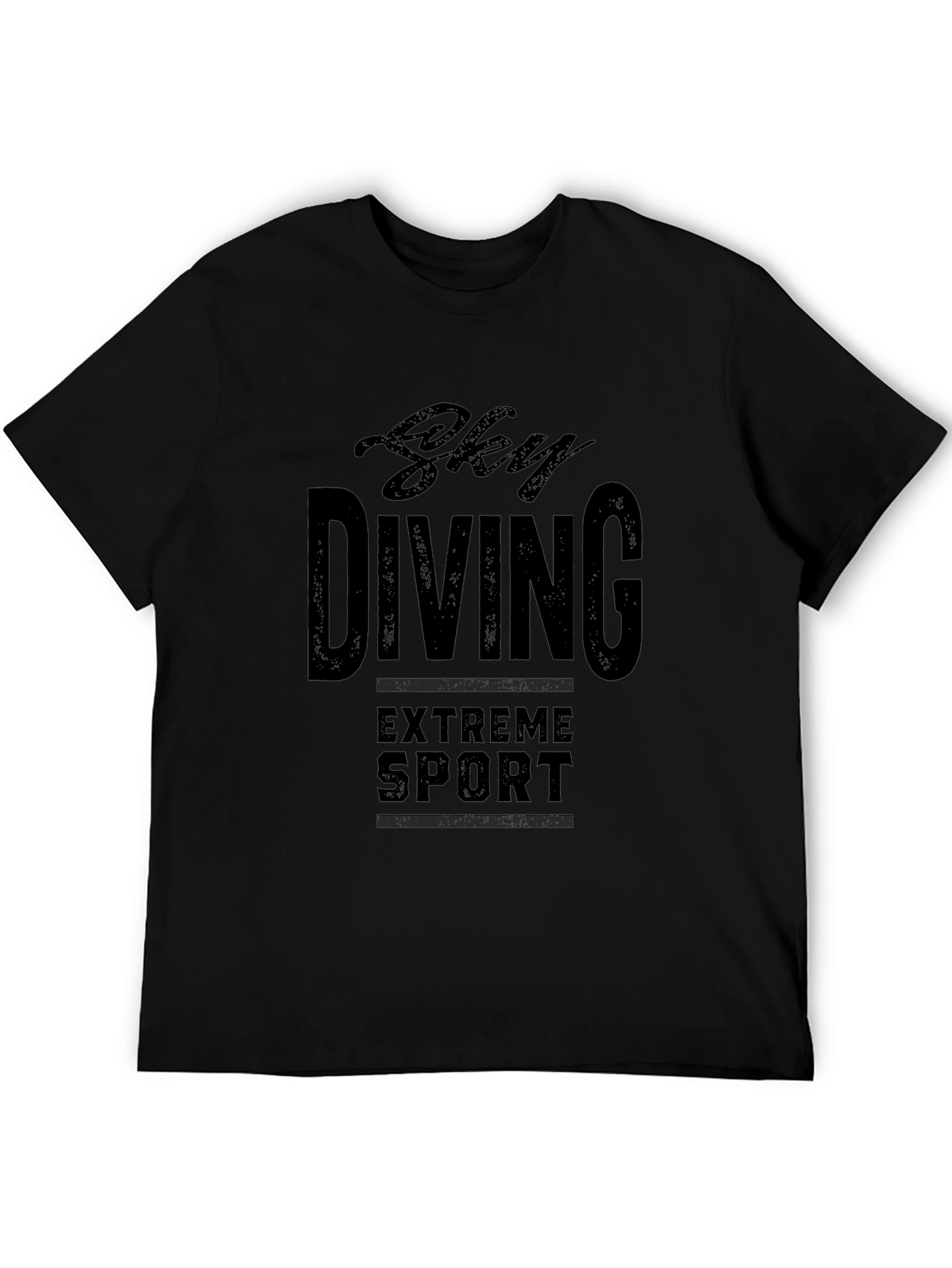 Sky Diving Extreme Sport Black T-Shirt