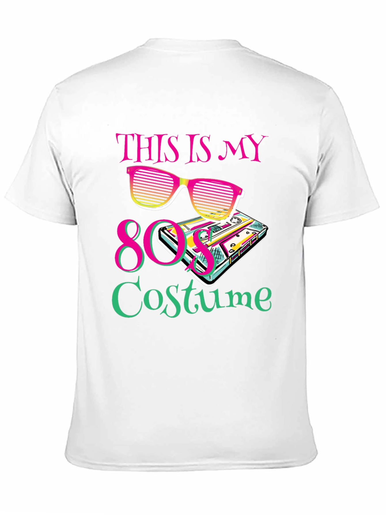 80s Costume Party T-Shirt Retro Cassette Tape Sunglasses
