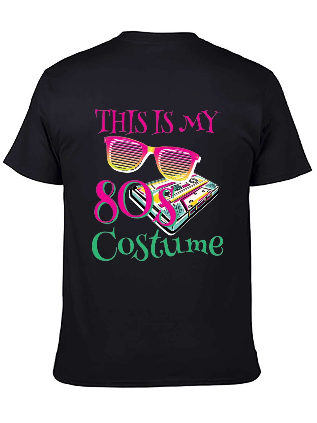 80s Costume Party T-Shirt Retro Cassette Tape Sunglasses