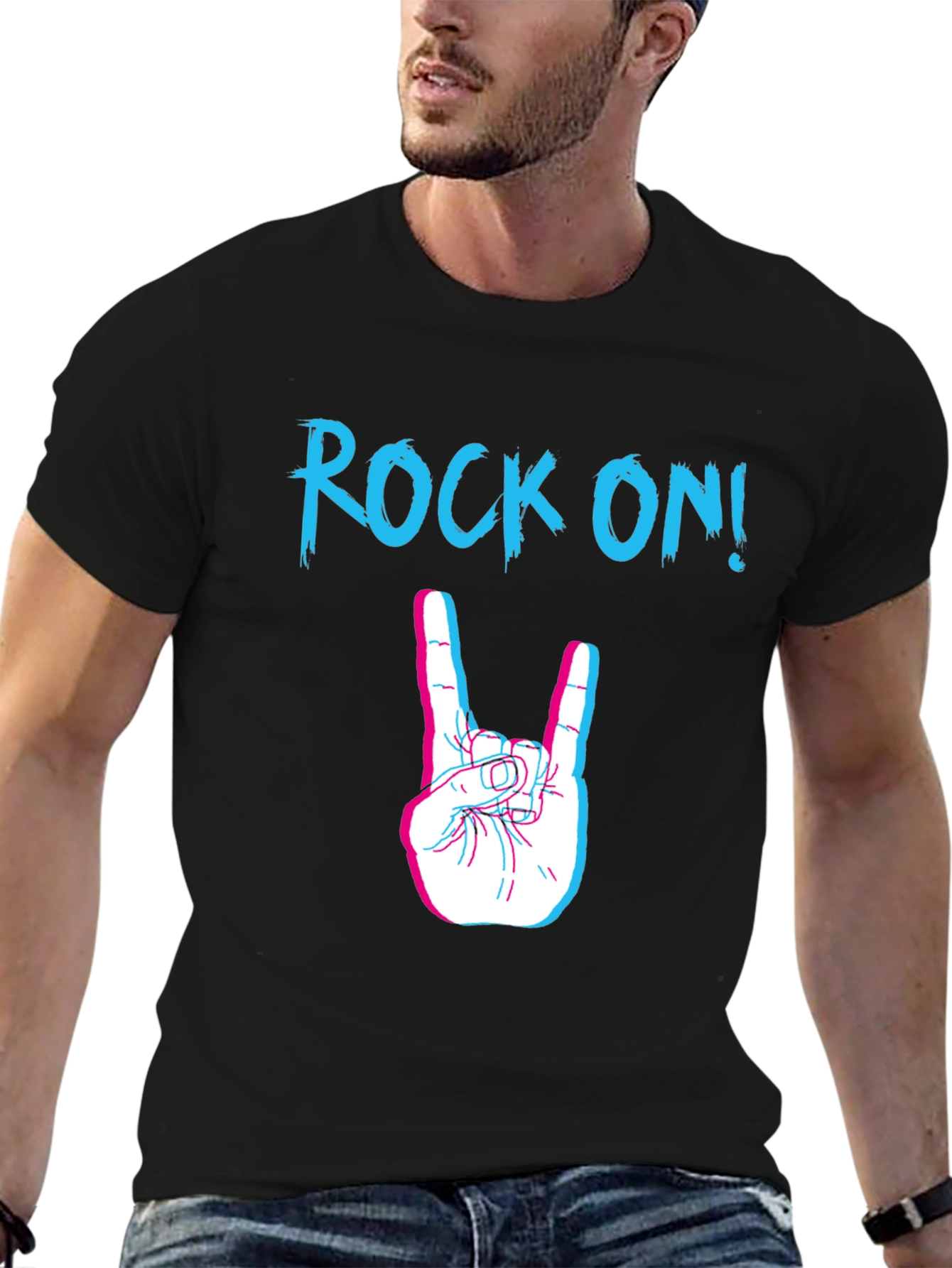 Rock On Graphic T-Shirt - Black Cotton Tee