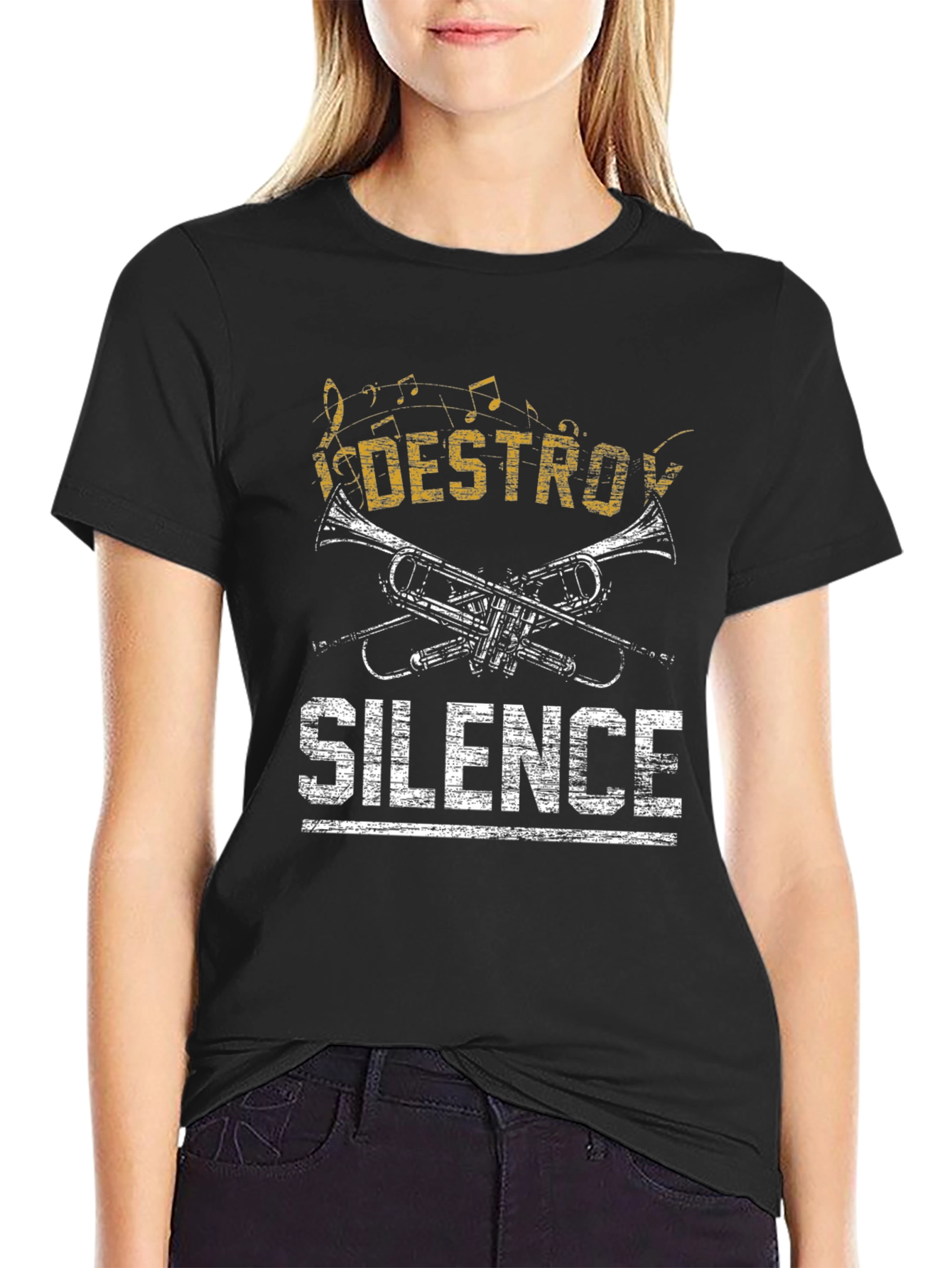 Destroy Silence Trumpet Graphic T-Shirt