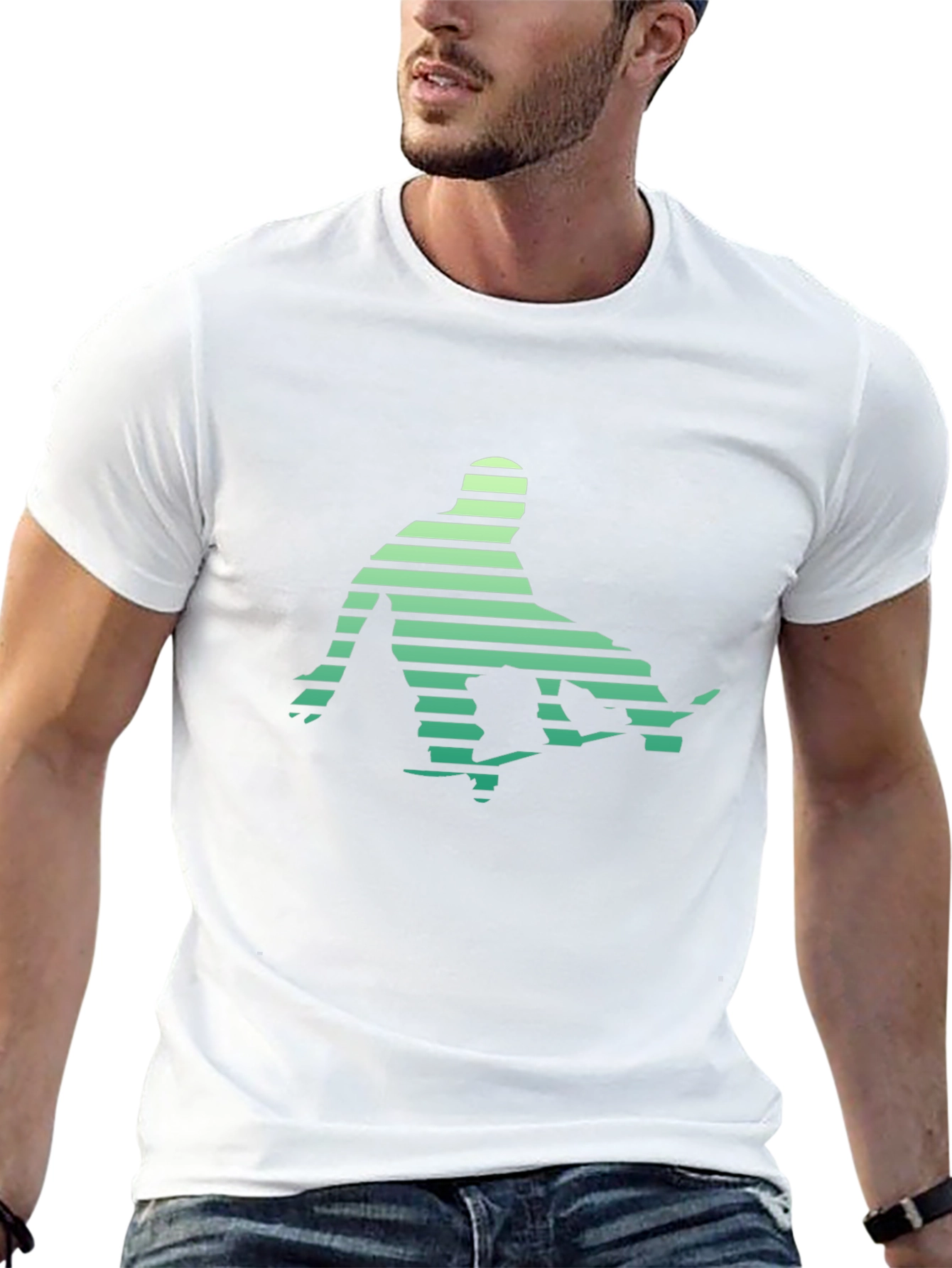 Retro Skateboarder Graphic Tee - Black
