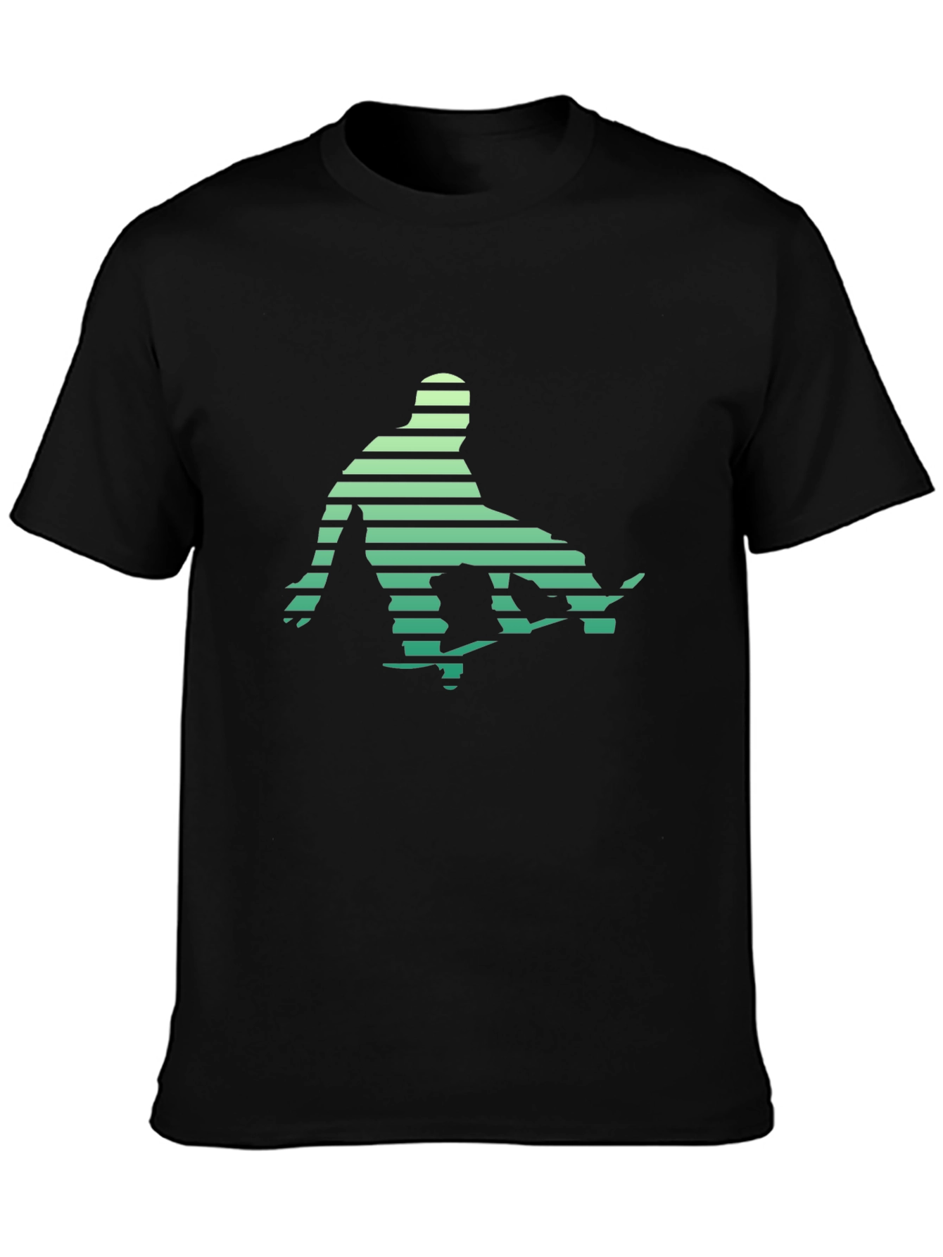 Retro Skateboarder Graphic Tee - Black