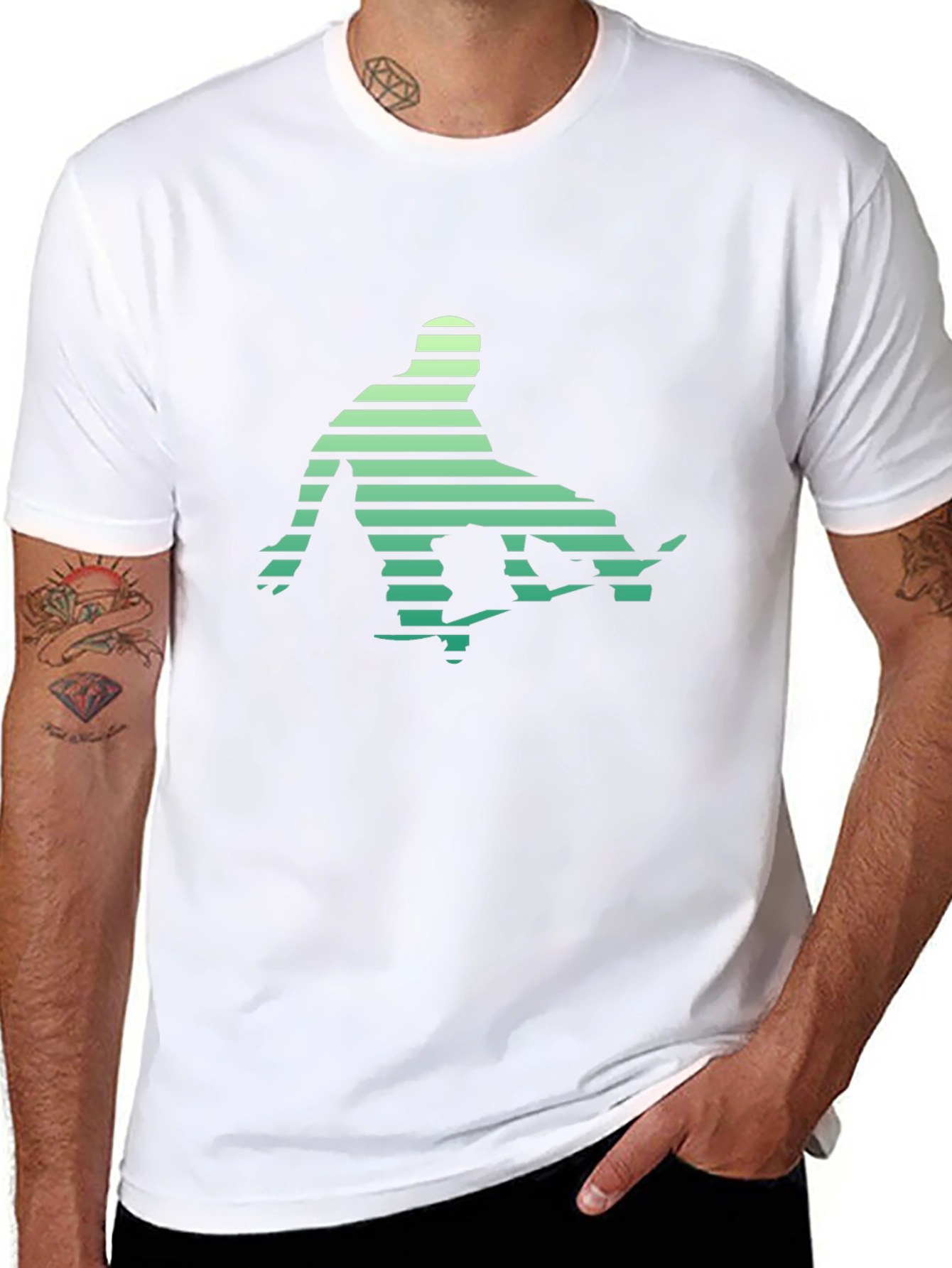 Retro Skateboarder Graphic Tee - Black