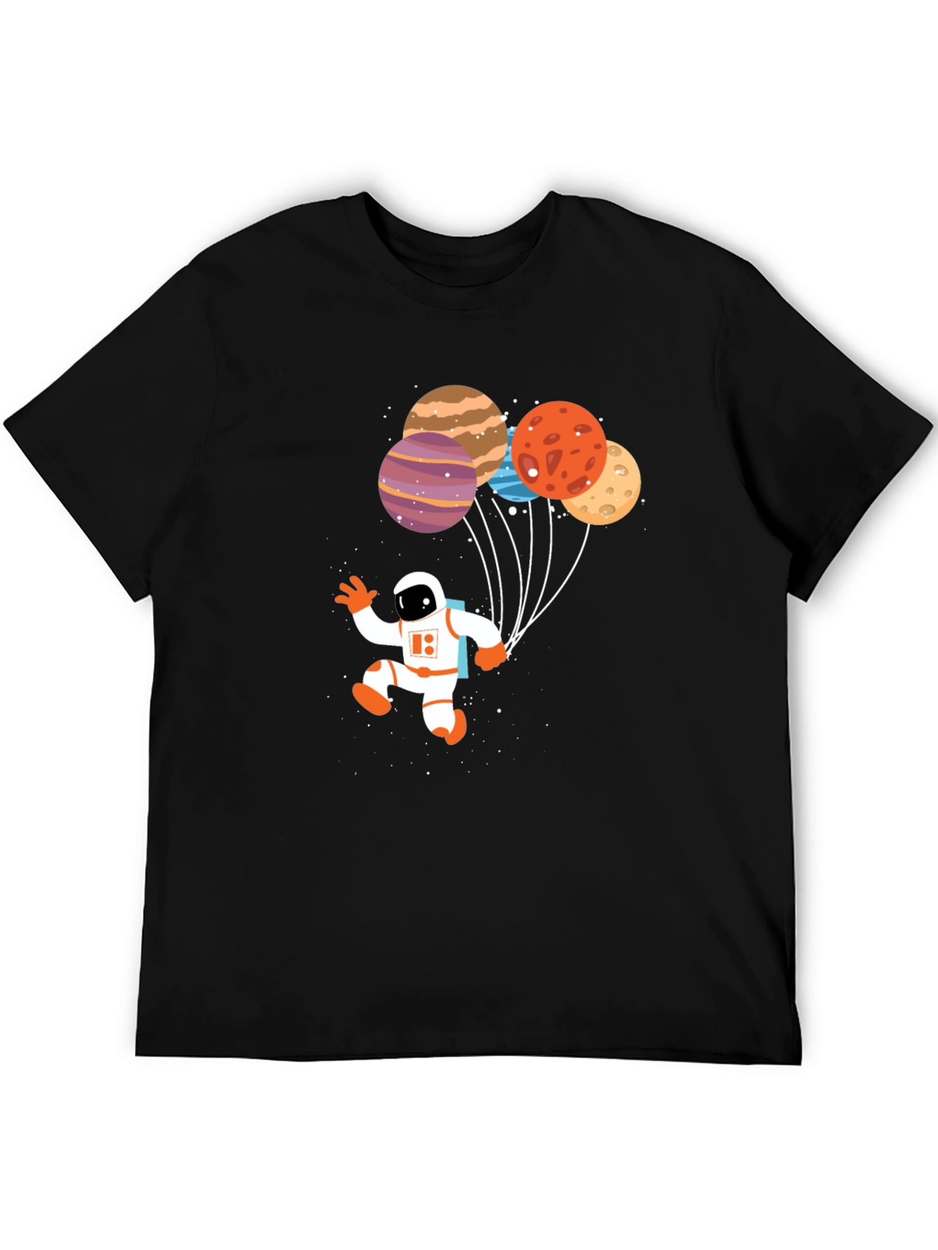 Astronaut Planet Balloons Graphic T-Shirt