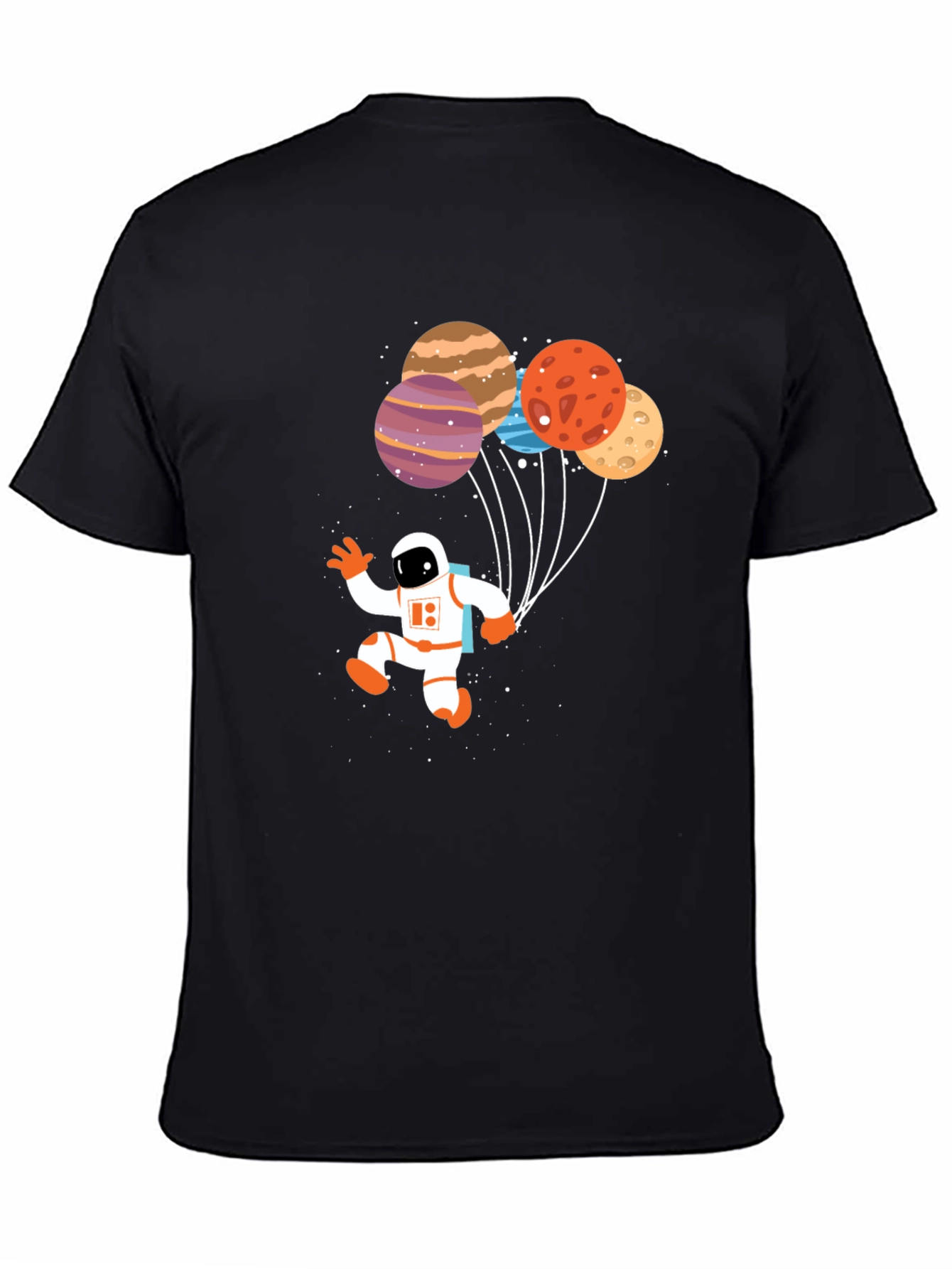 Astronaut Planet Balloons Graphic T-Shirt