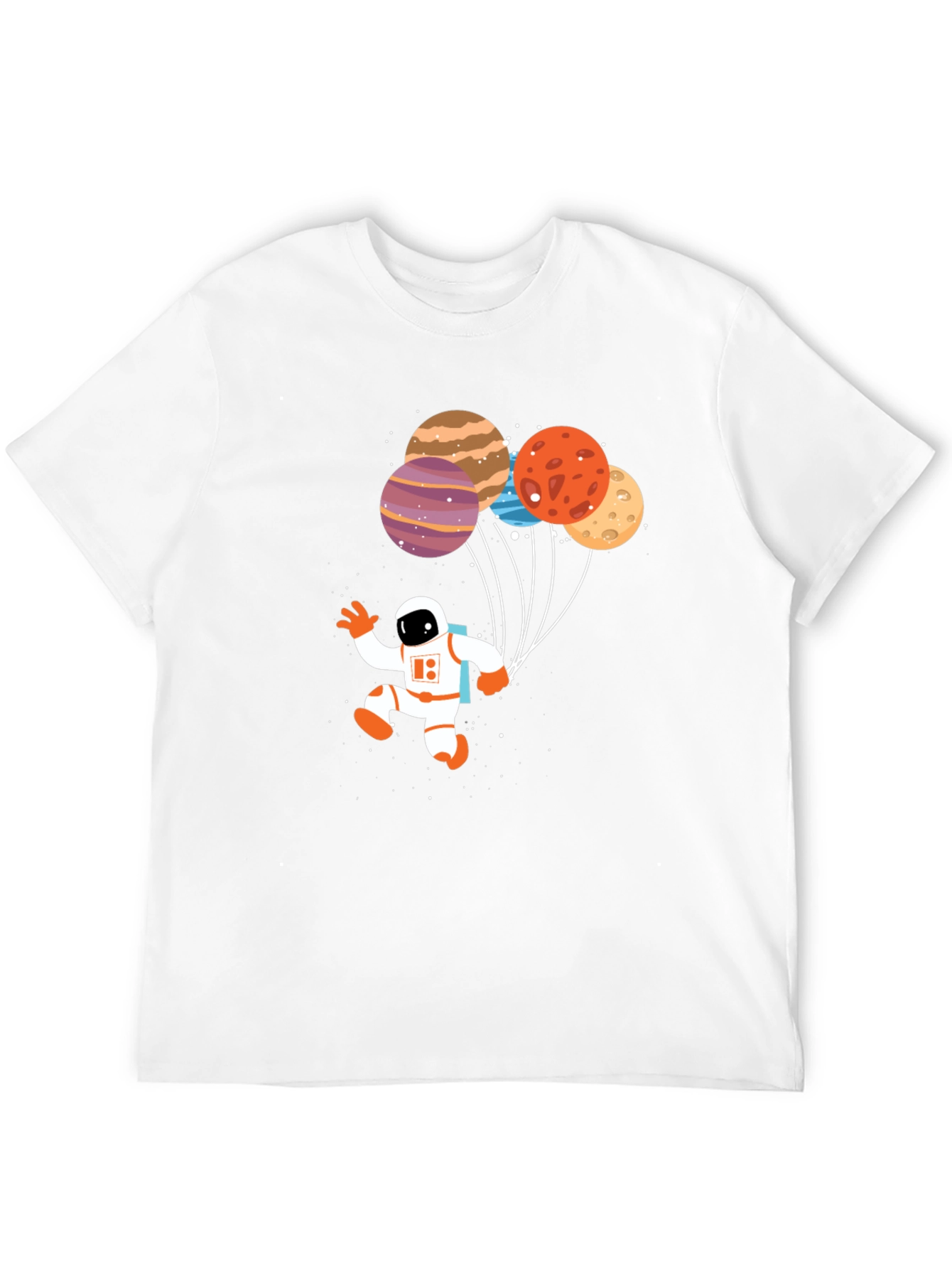 Astronaut Planet Balloons Graphic T-Shirt