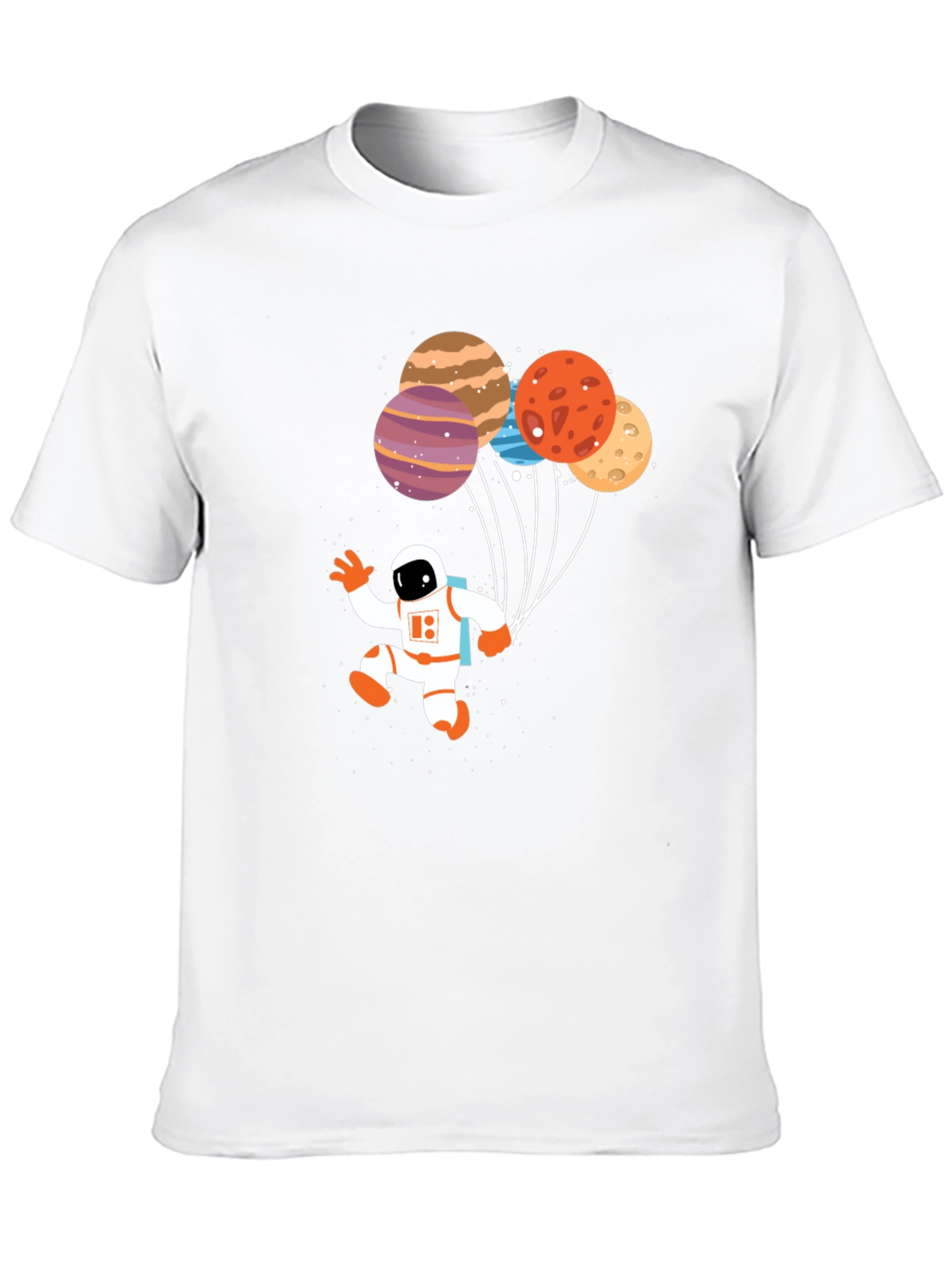 Astronaut Planet Balloons Graphic T-Shirt