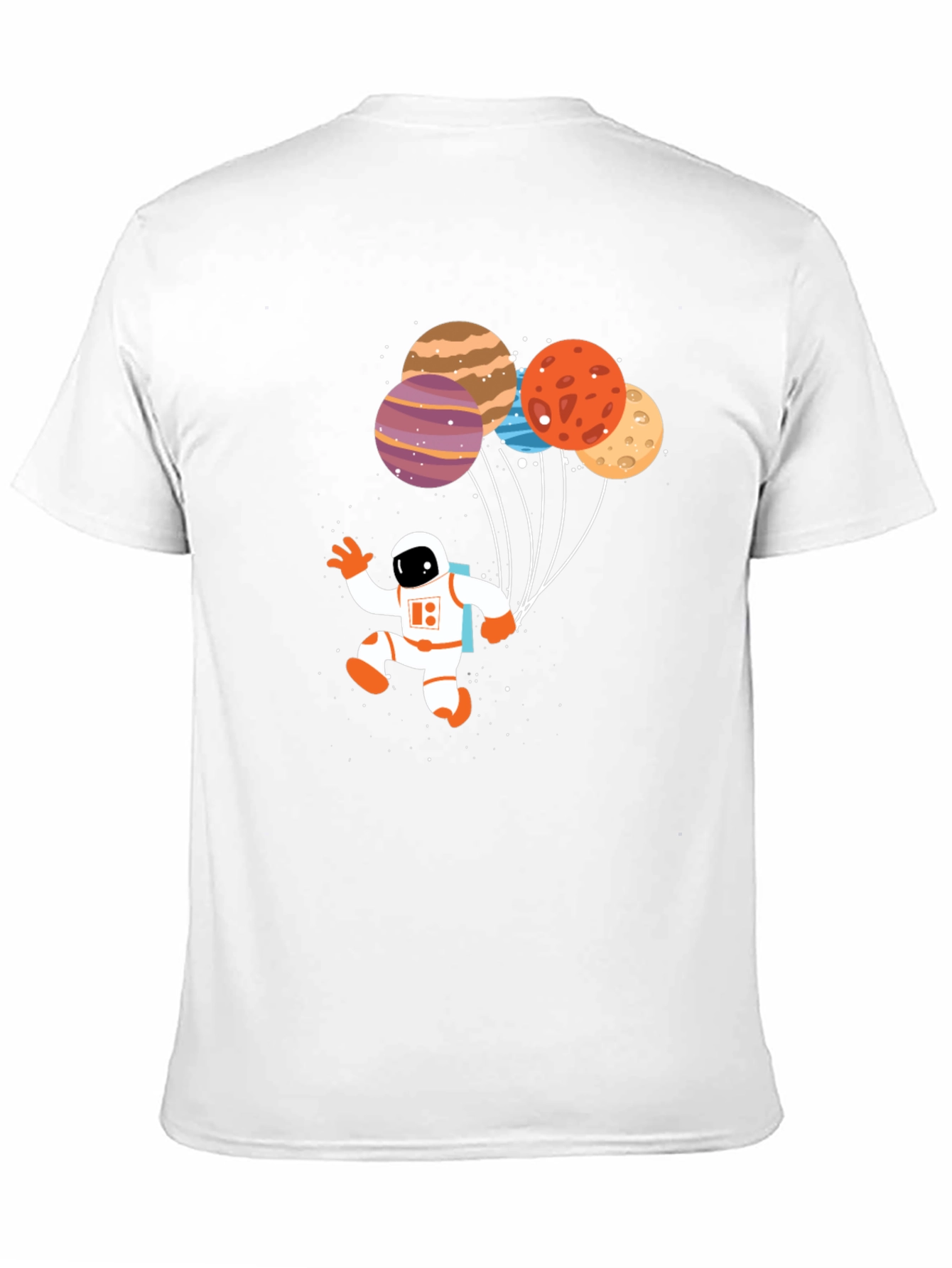 Astronaut Planet Balloons Graphic T-Shirt