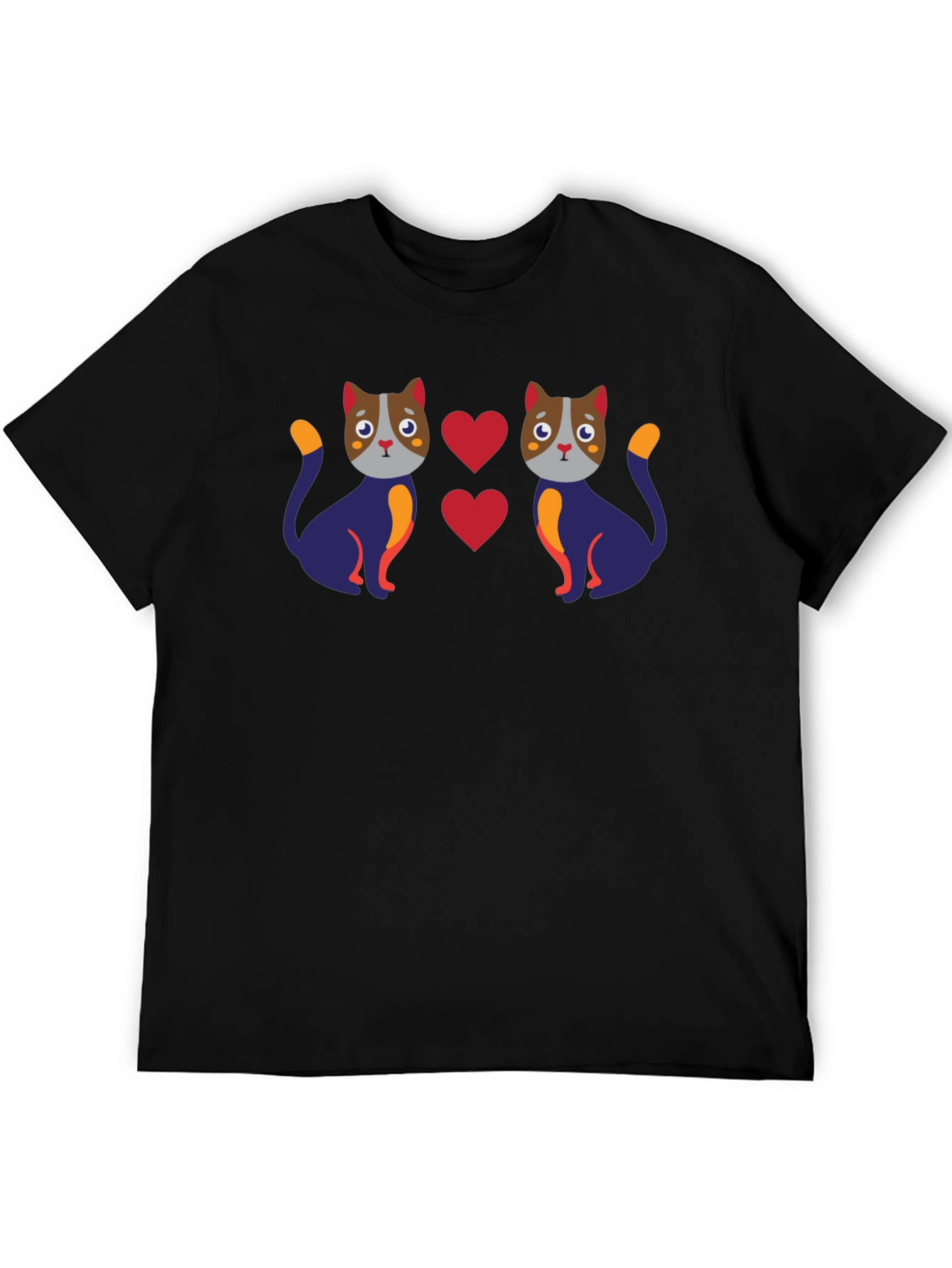 Cute Cat Lover Graphic Tee - Black