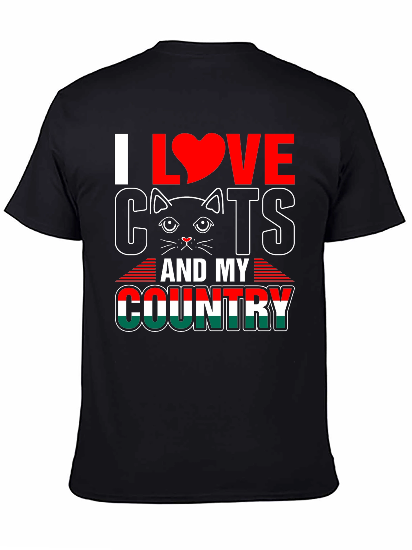 I Love Cats and My Country Graphic T-Shirt