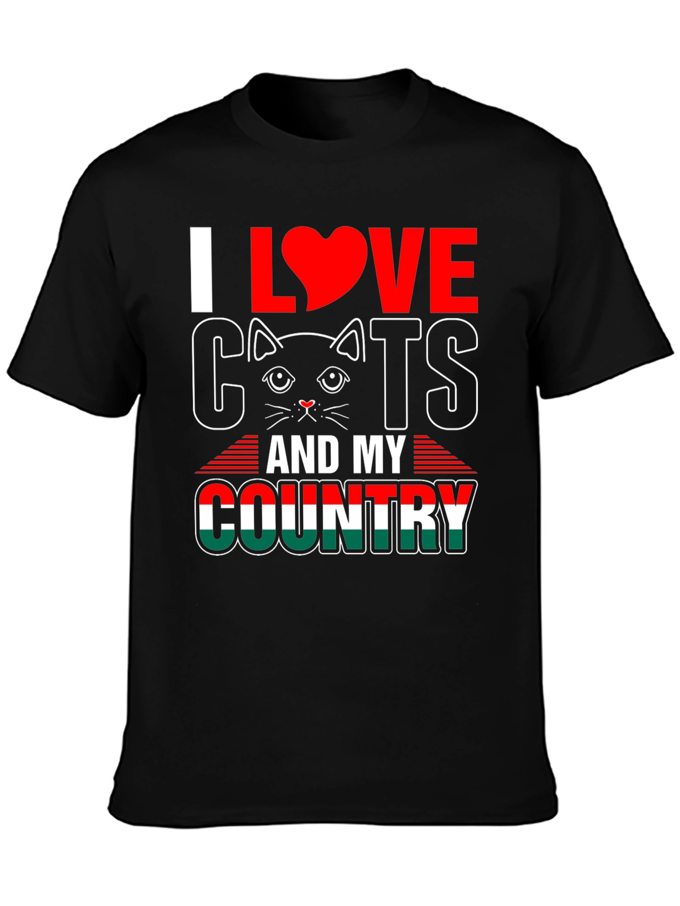 I Love Cats and My Country Graphic T-Shirt
