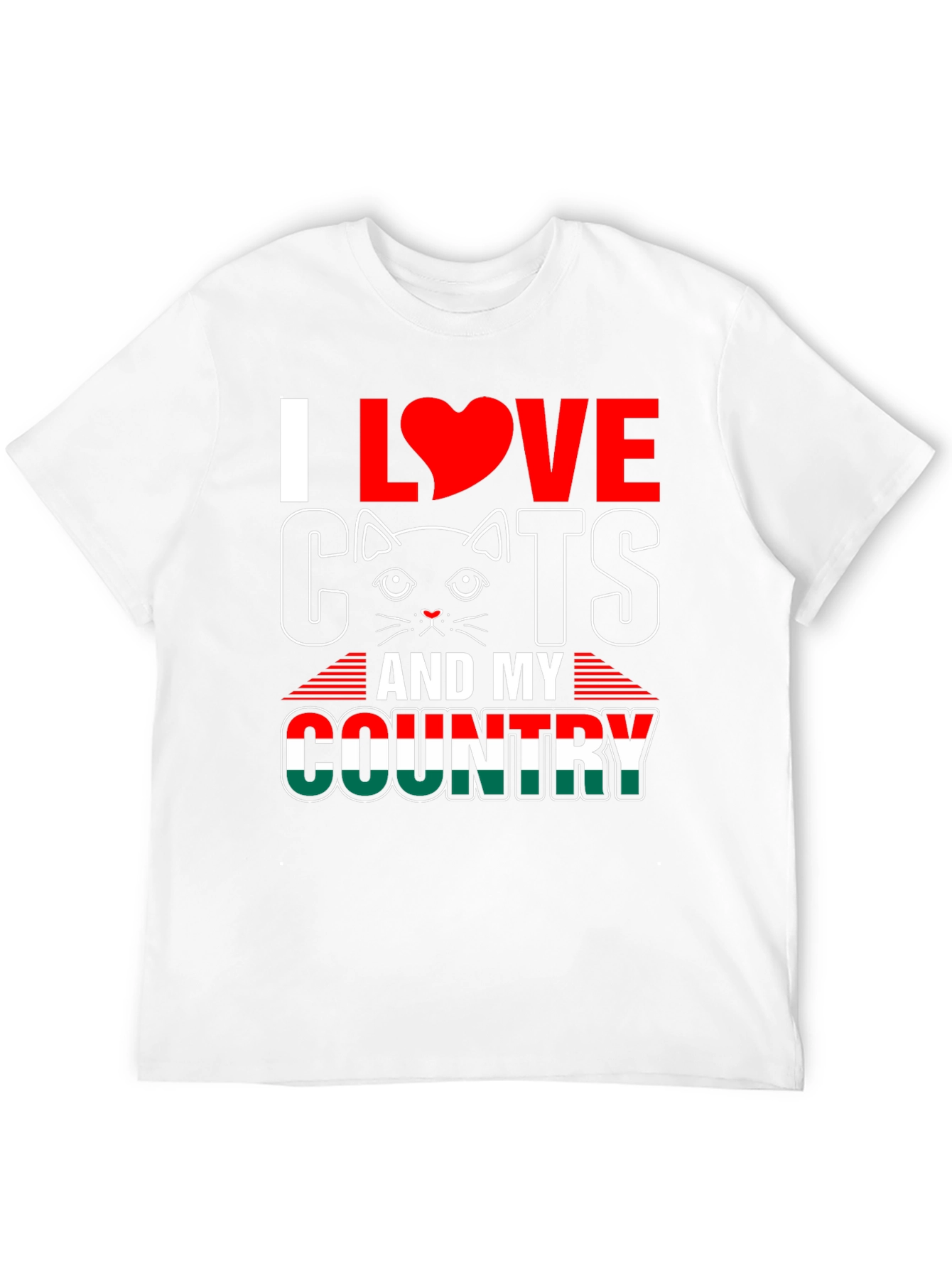 I Love Cats and My Country Graphic T-Shirt