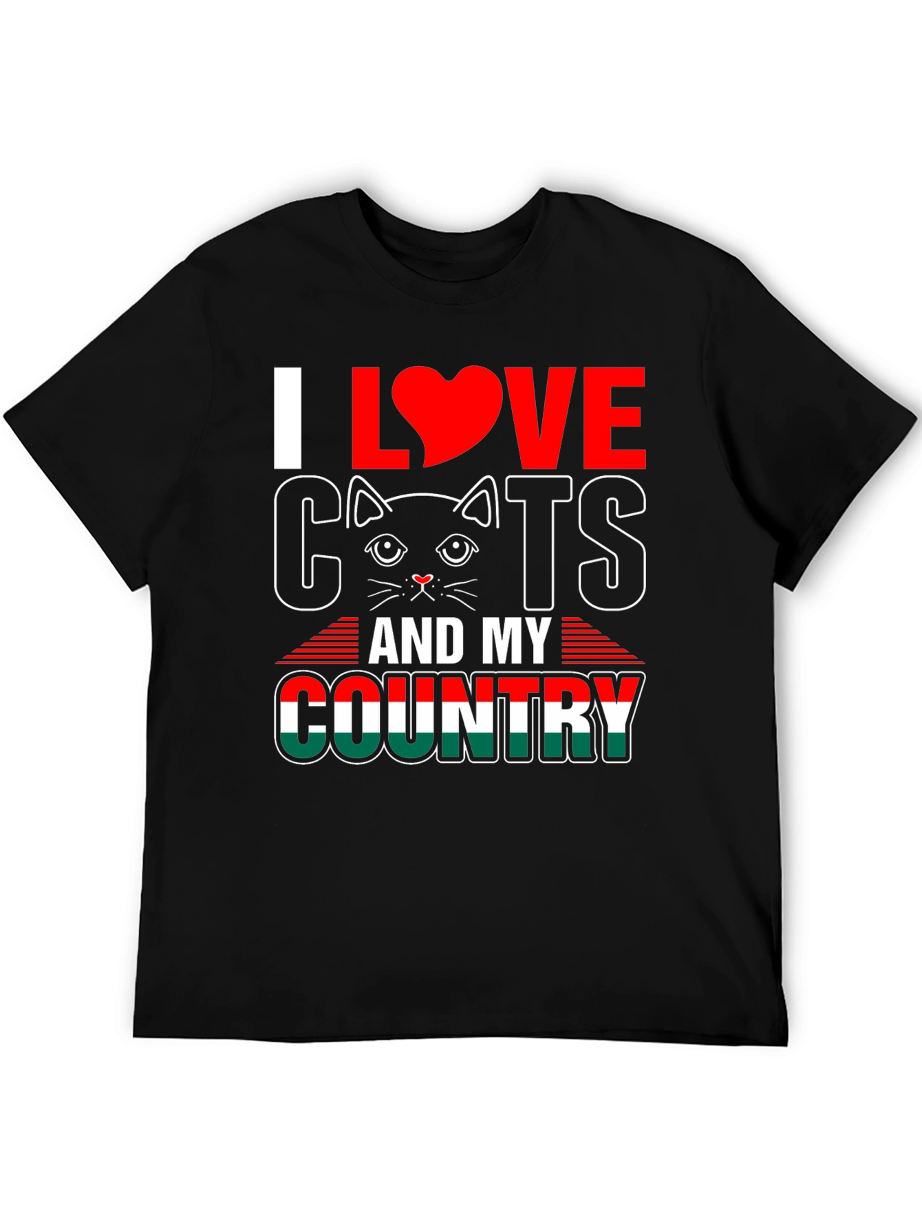 I Love Cats and My Country Graphic T-Shirt