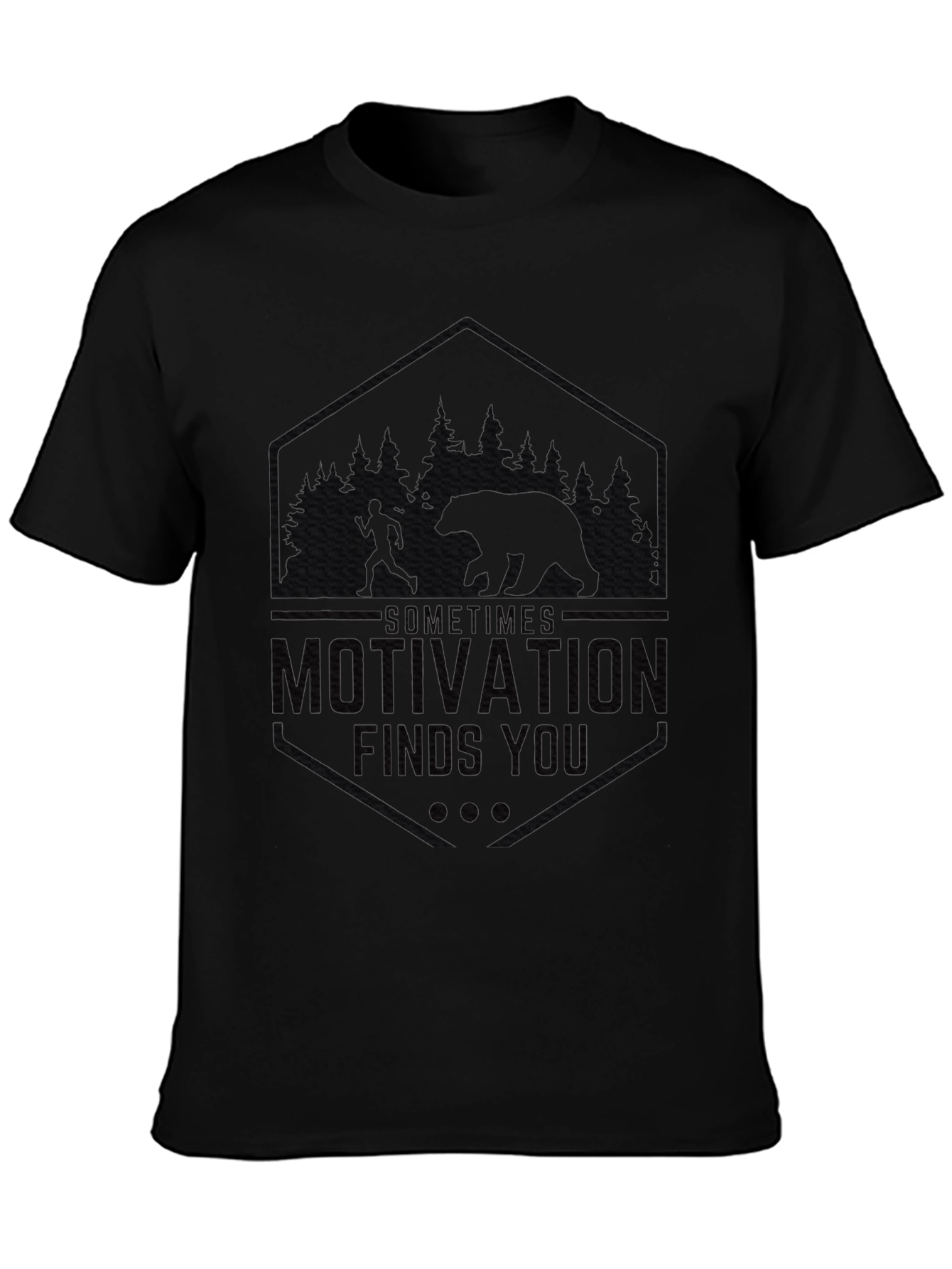 Motivation Finds You Black Graphic Tee