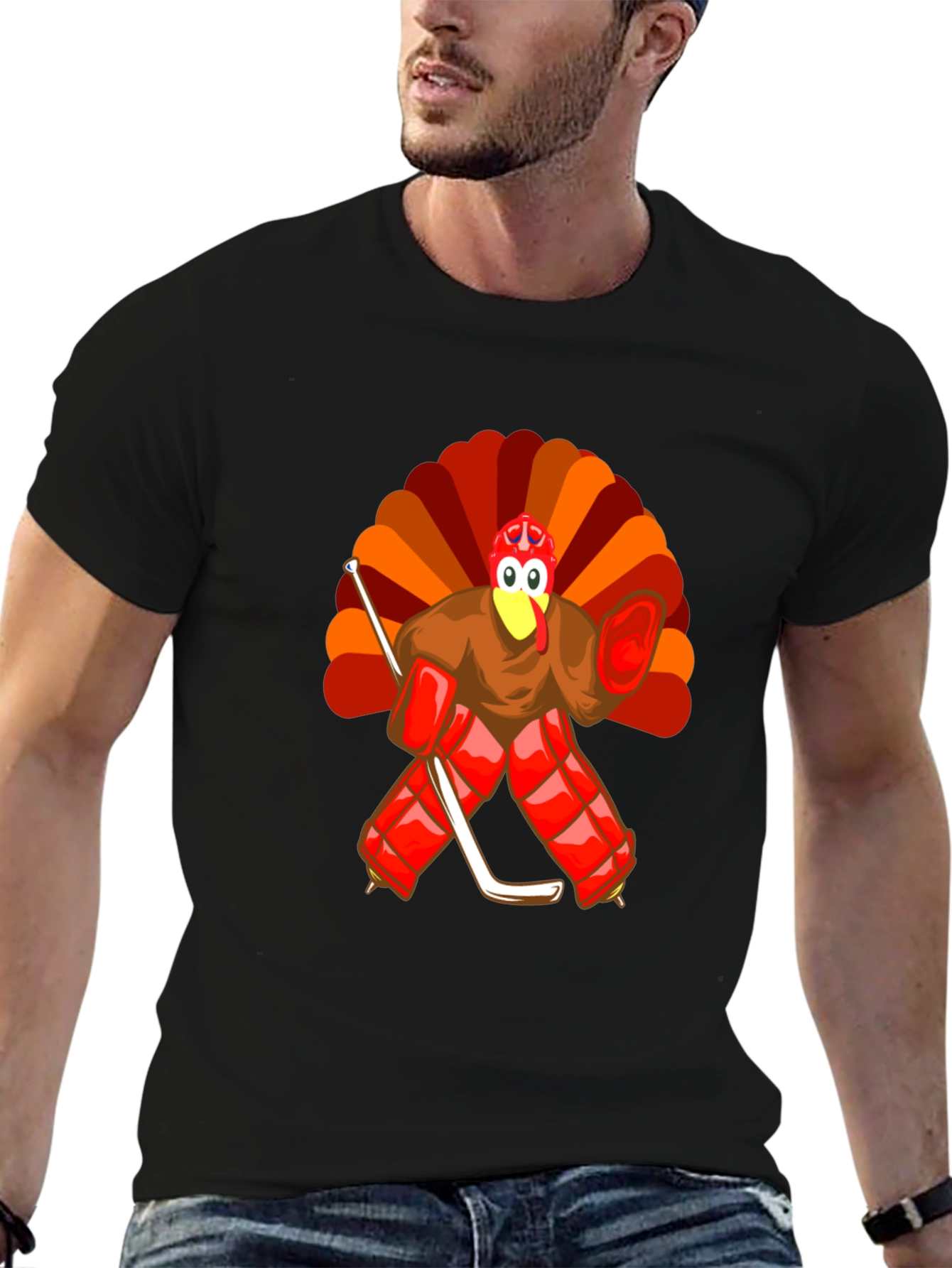 Turkey Hockey Goalie Thanksgiving T-Shirt