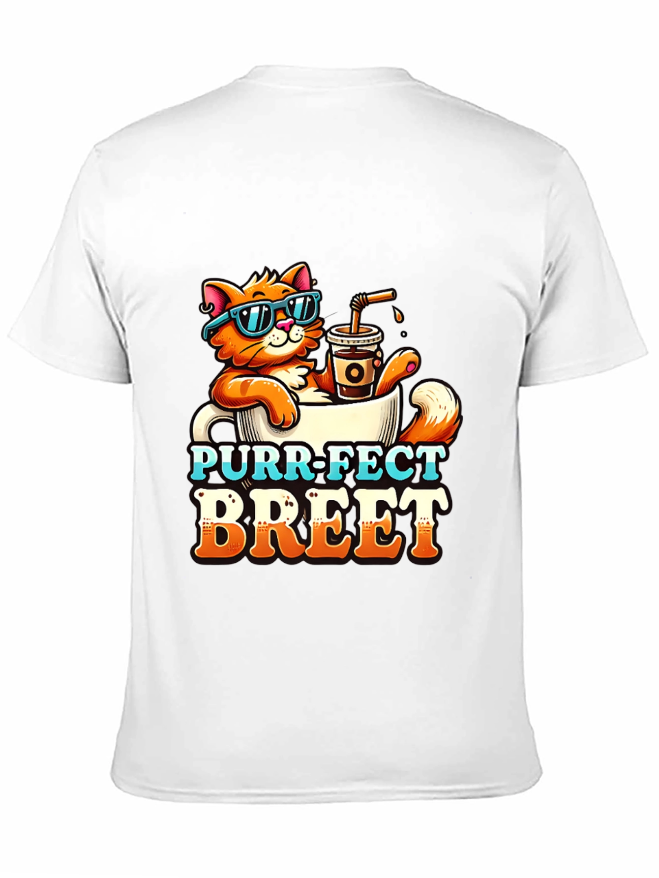 Purr-Fect Brew T-Shirt: Cat Coffee Lover Tee