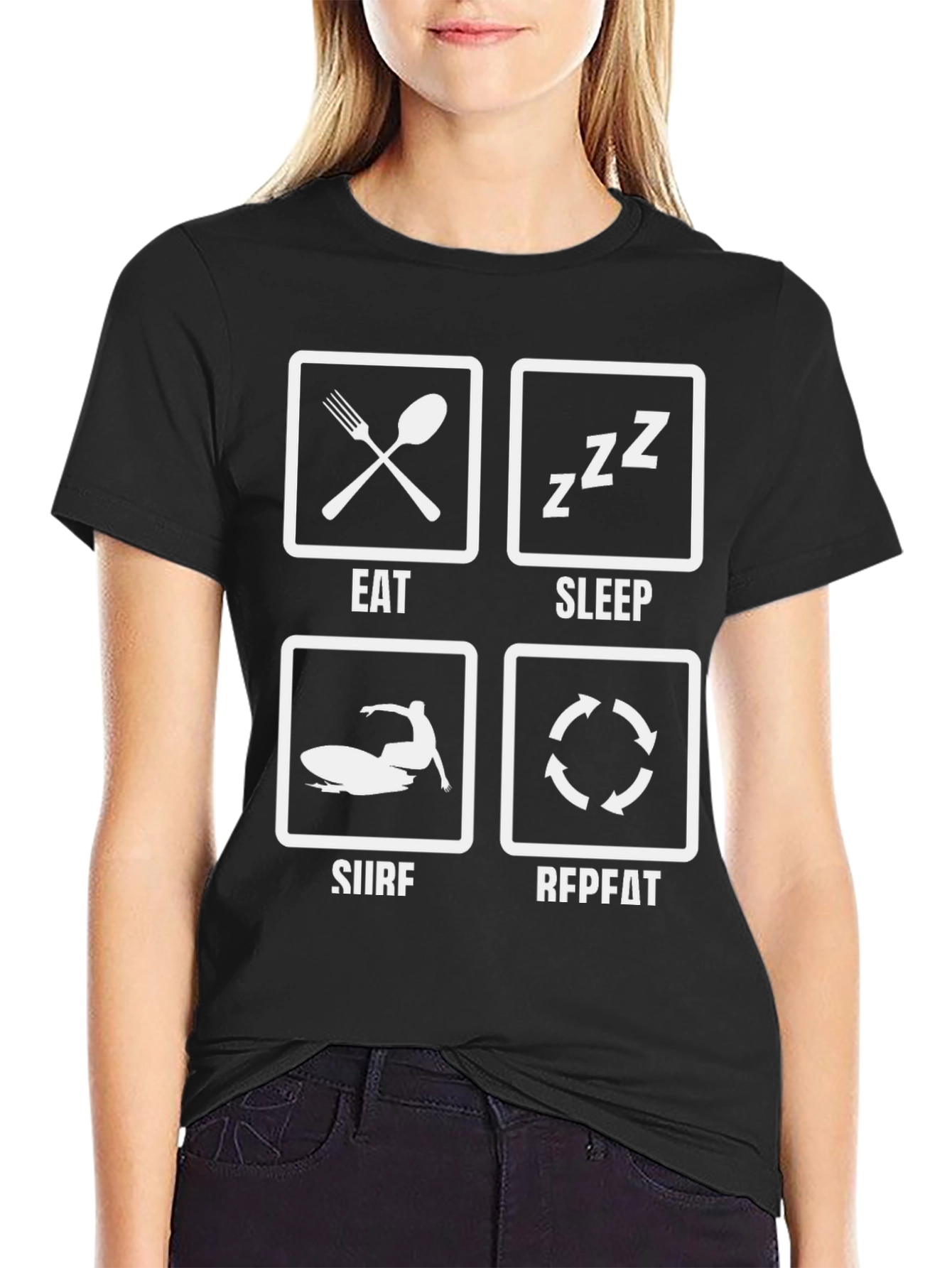 Eat Sleep Surf Repeat Graphic T-Shirt