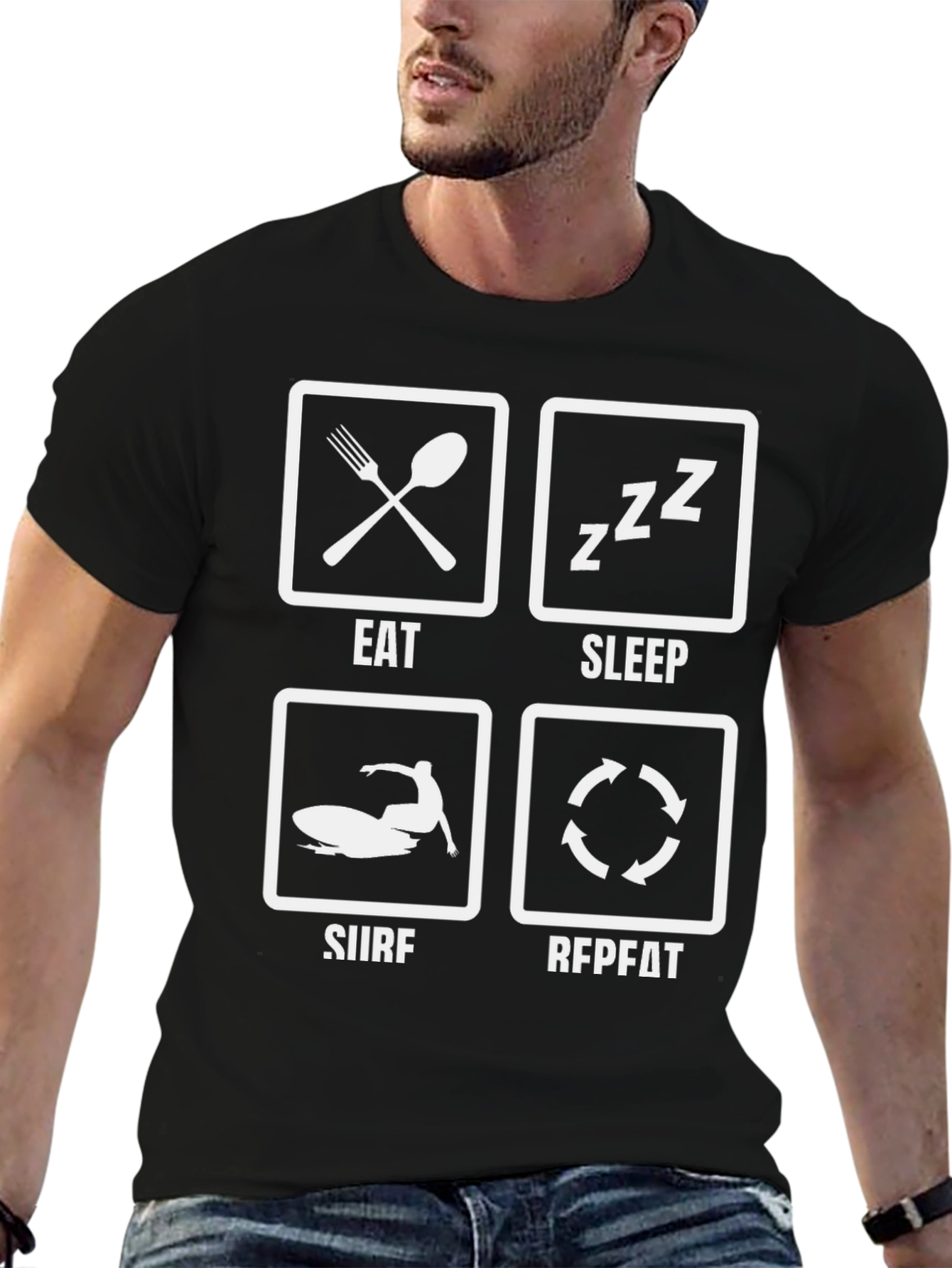 Eat Sleep Surf Repeat Graphic T-Shirt
