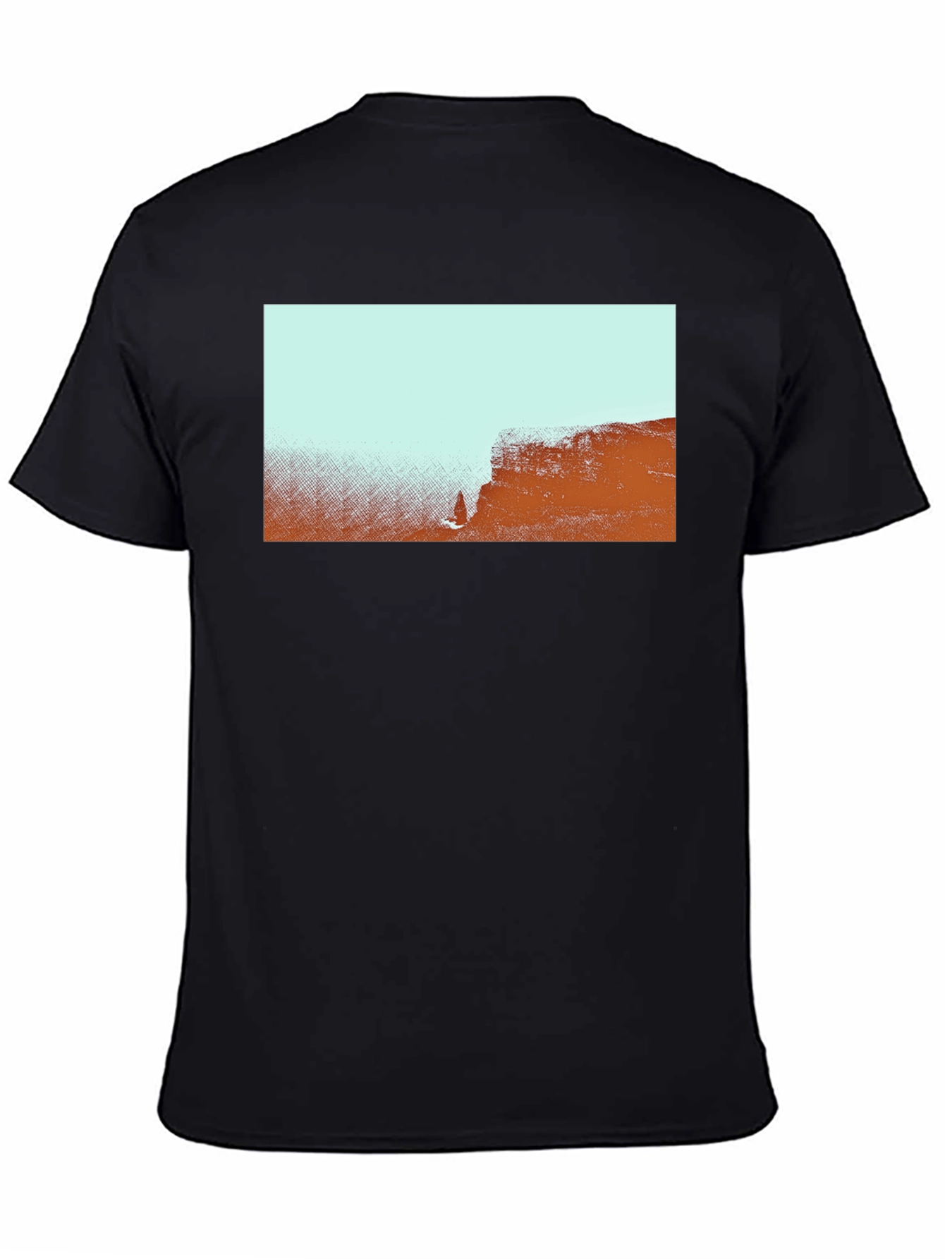 Abstract Landscape Graphic Tee - Black