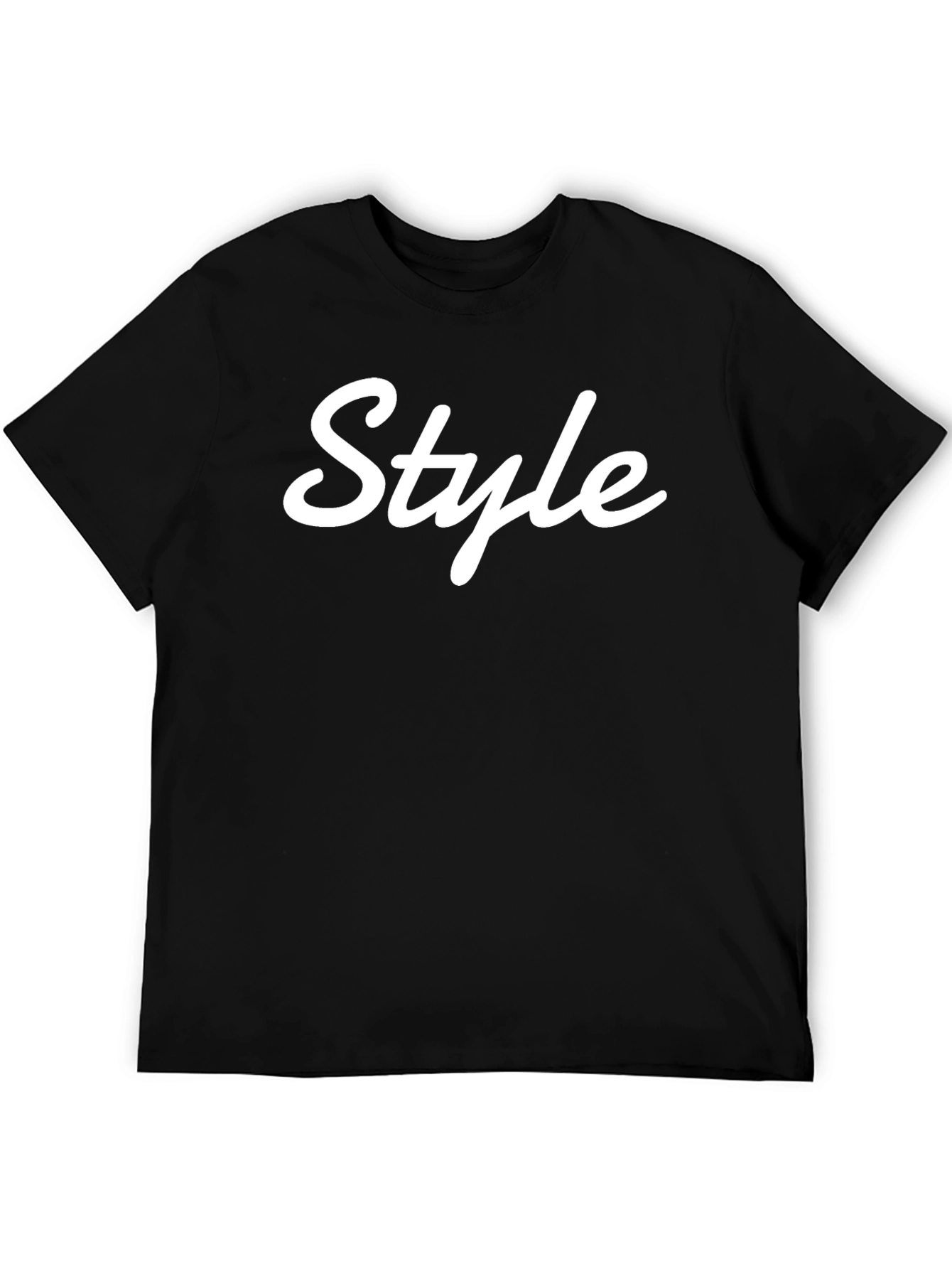 Stylish Black T-Shirt - Style White Text