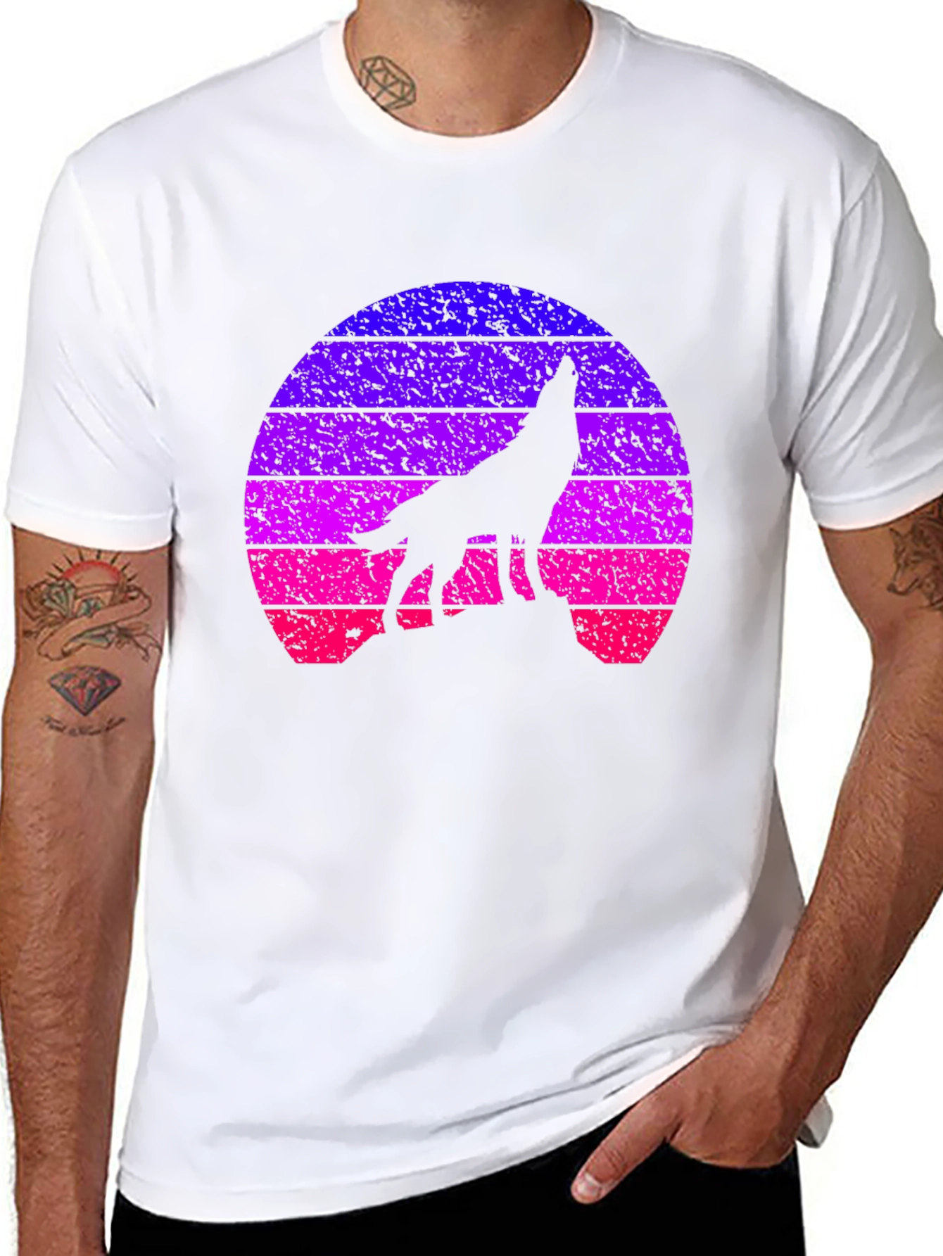 Retro Wolf Sunset T-Shirt