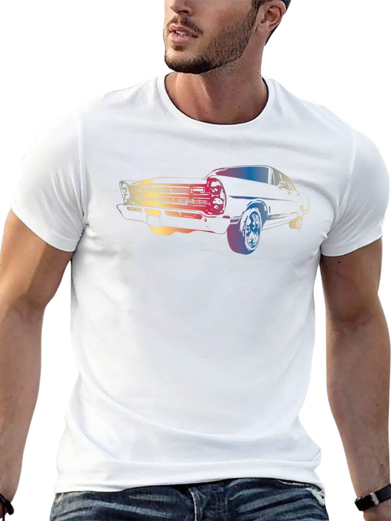 Classic Car Graphic T-Shirt - Retro Style