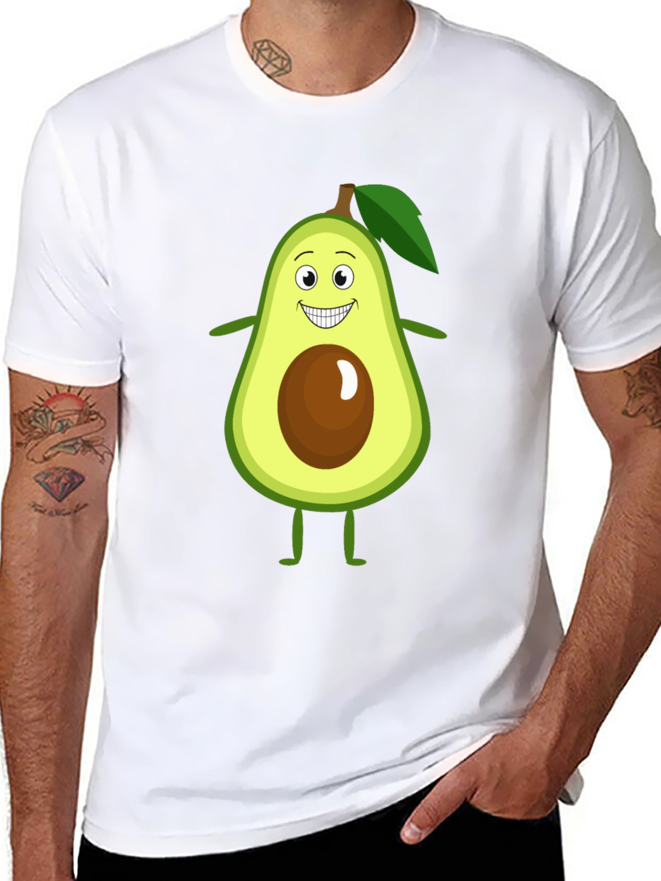 Funny Avocado Cartoon Graphic T-Shirt