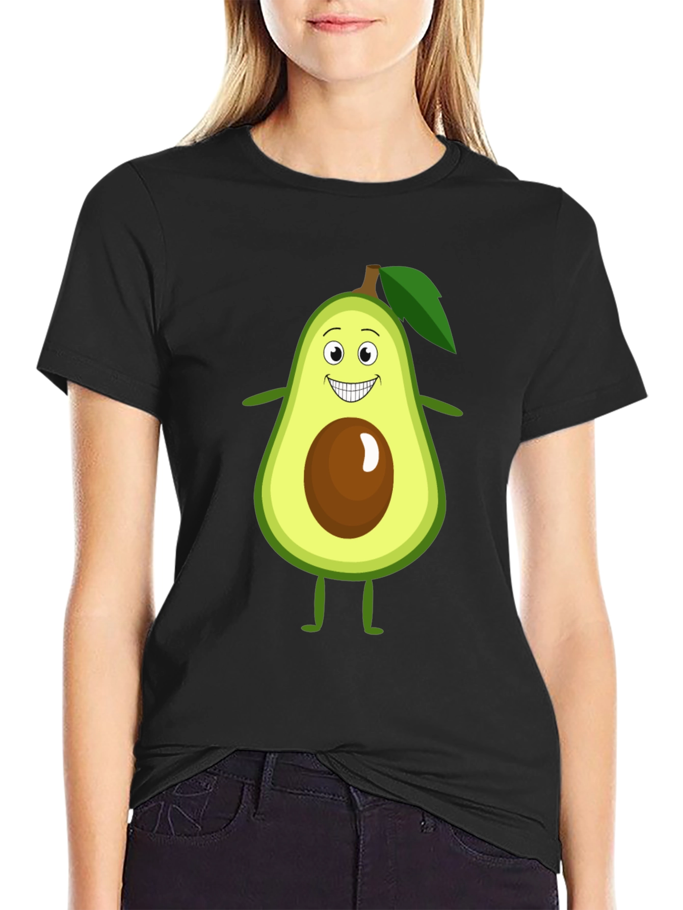 Funny Avocado Cartoon Graphic T-Shirt