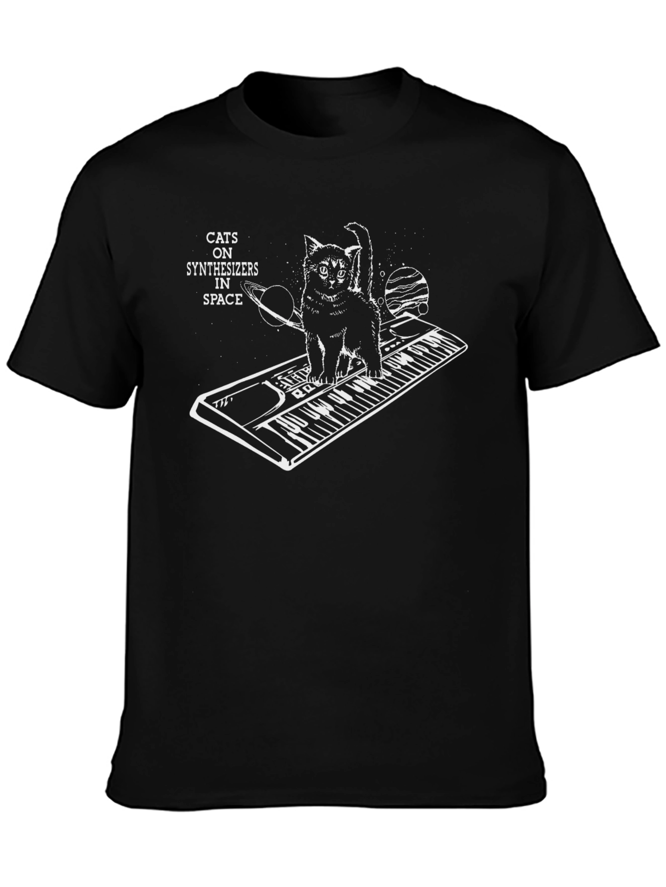 Cats on Synthesizers in Space Graphic T-Shirt