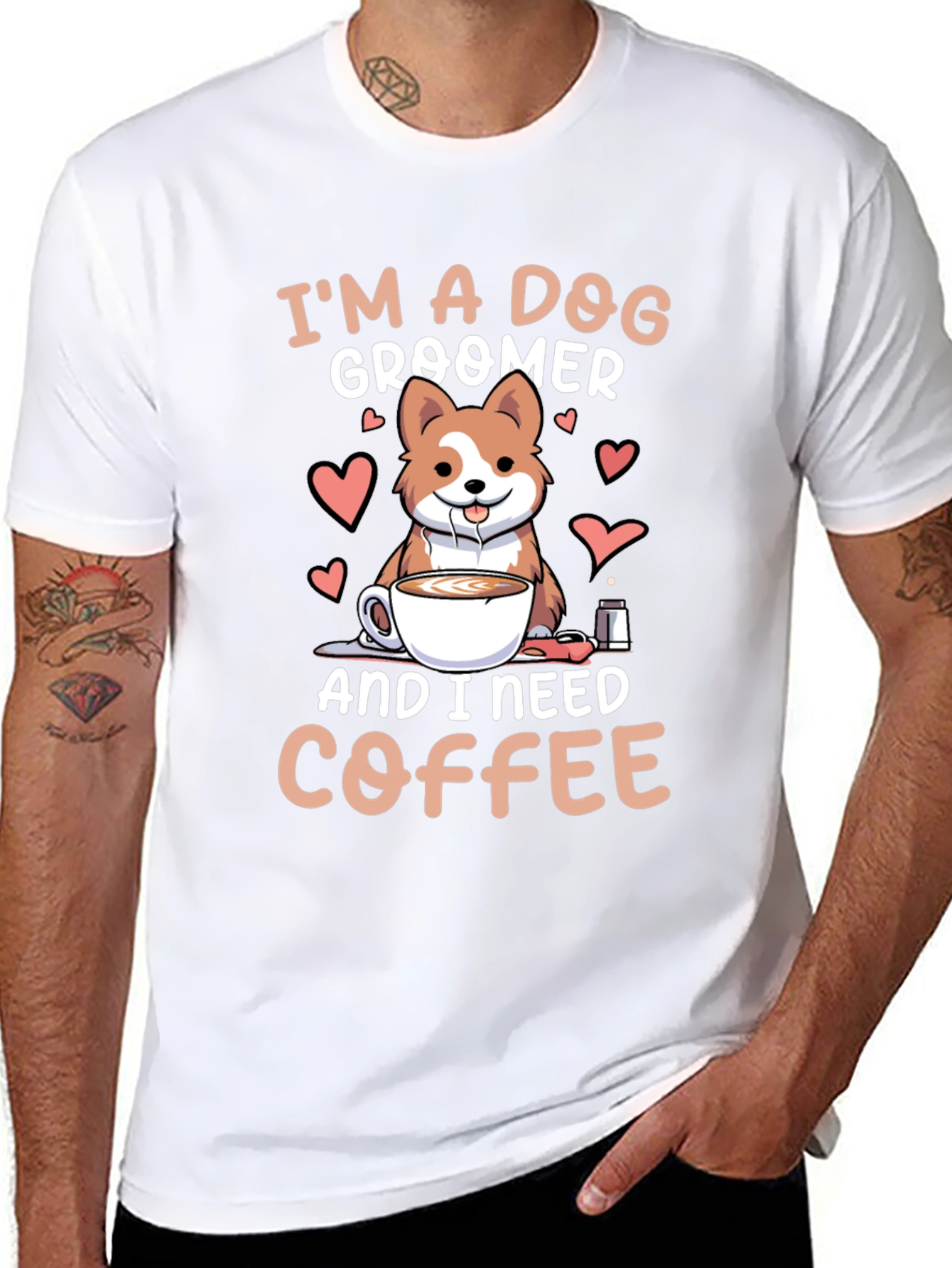 Dog Groomer & Coffee Lover T-Shirt