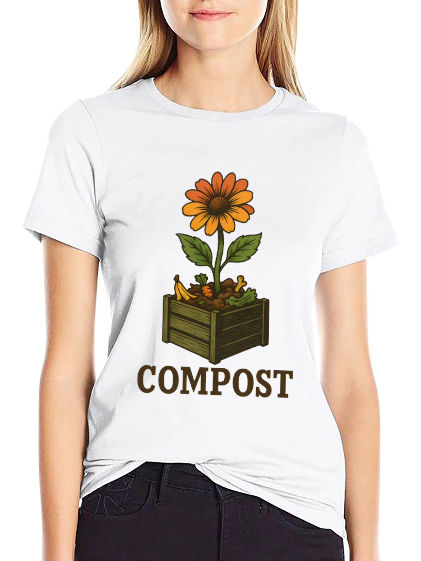 Compost Flower Graphic T-Shirt - Sustainable Fashion