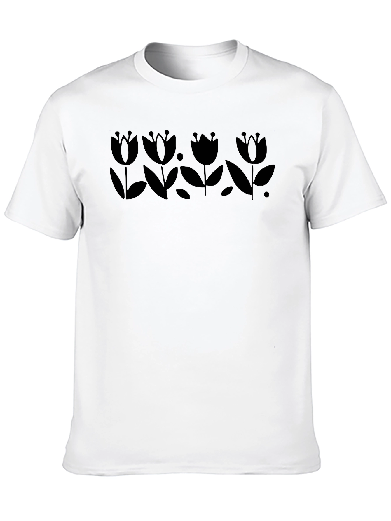 Black Tulip Graphic Tee - Stylish & Unique Design