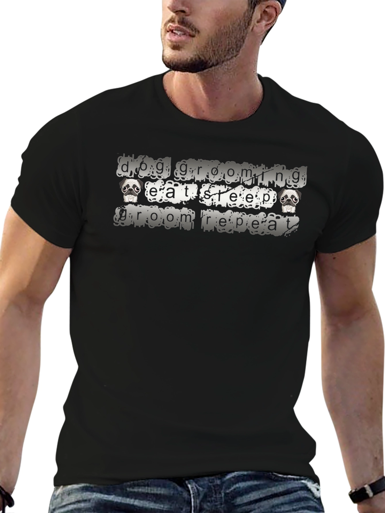 Dog Grooming Eat Sleep Groom Repeat T-Shirt