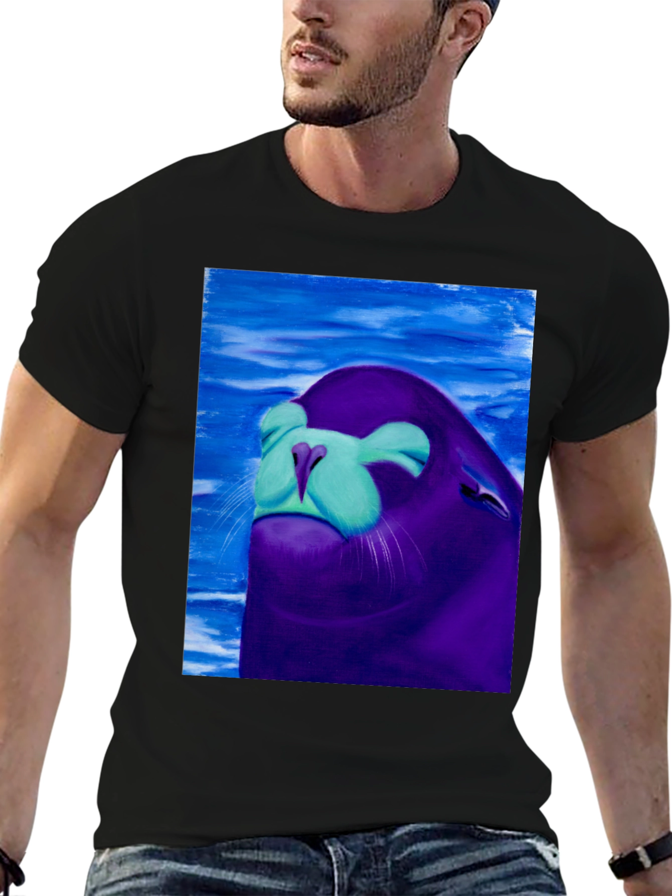 Seal Painting Black T-Shirt