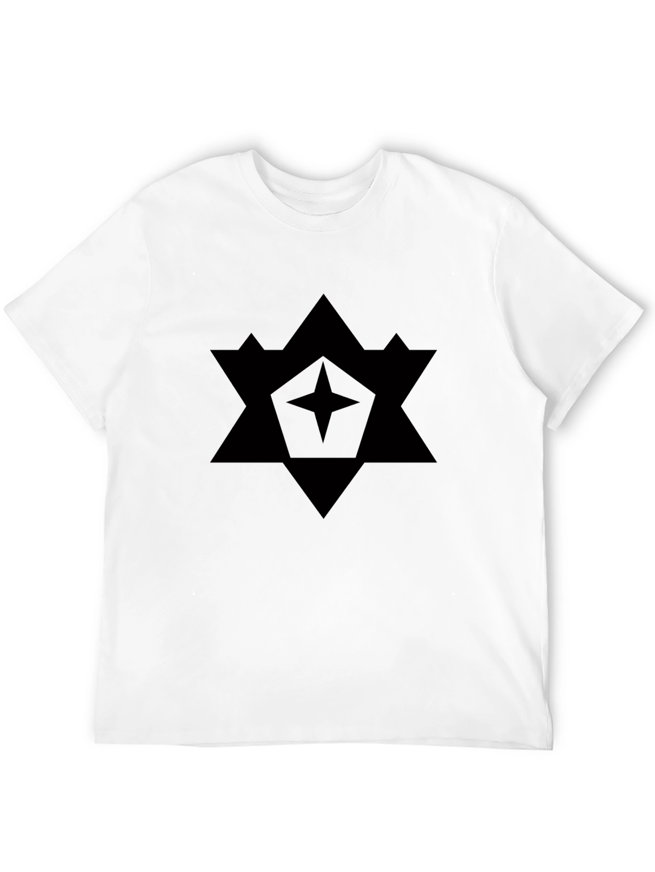Geometric Star Graphic Black T-Shirt