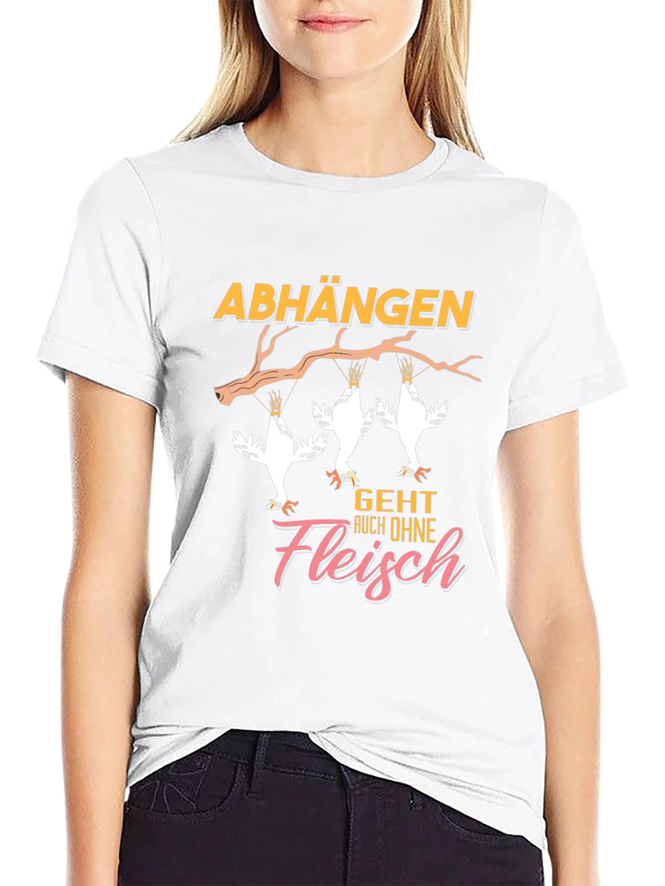 Vegan Chicken T-Shirt Abhangen Geht Auch Ohne Fleisch