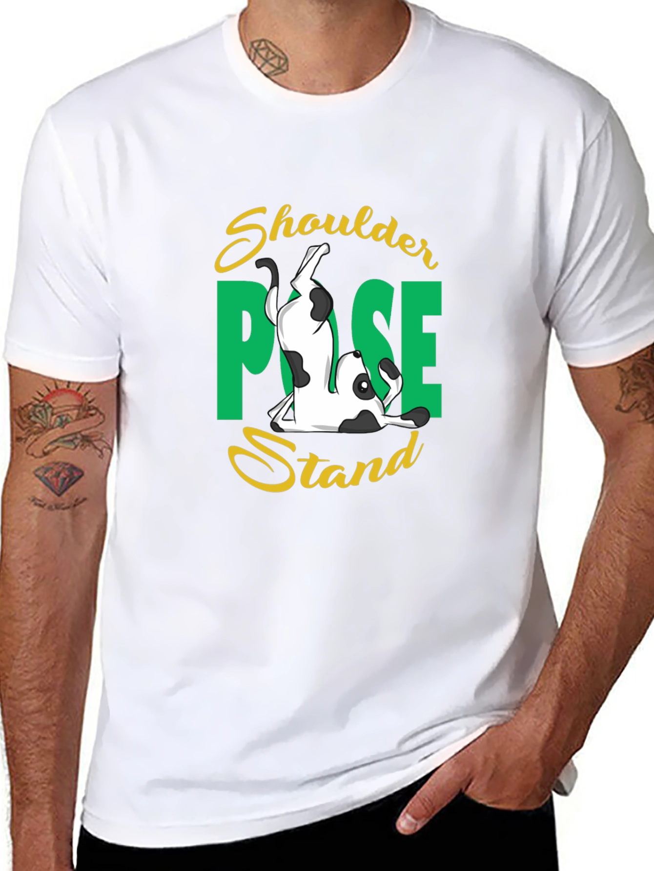 Yoga Dog Shoulder Pose Stand T-Shirt