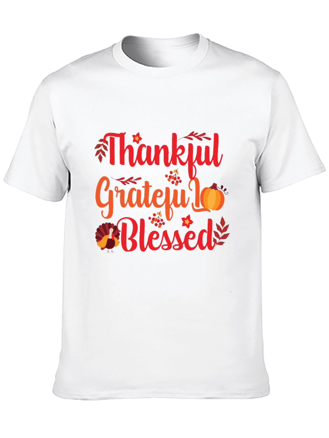 Thankful Grateful Blessed Thanksgiving T-Shirt