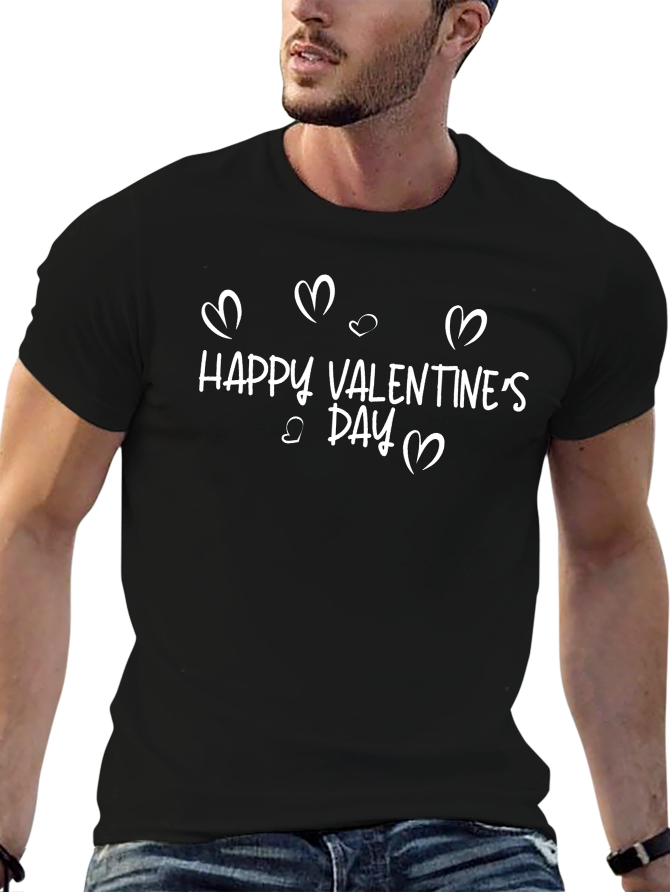 Happy Valentines Day Black T-Shirt