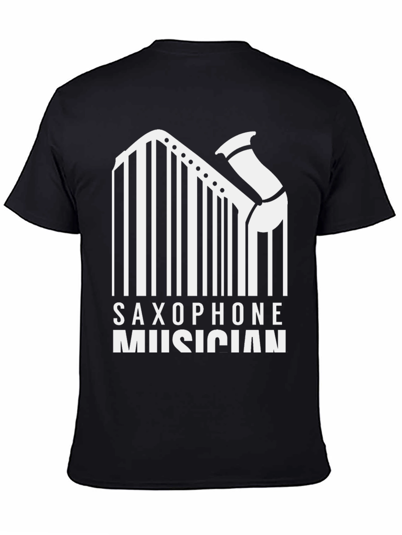 Saxophone Musician Barcode T-Shirt