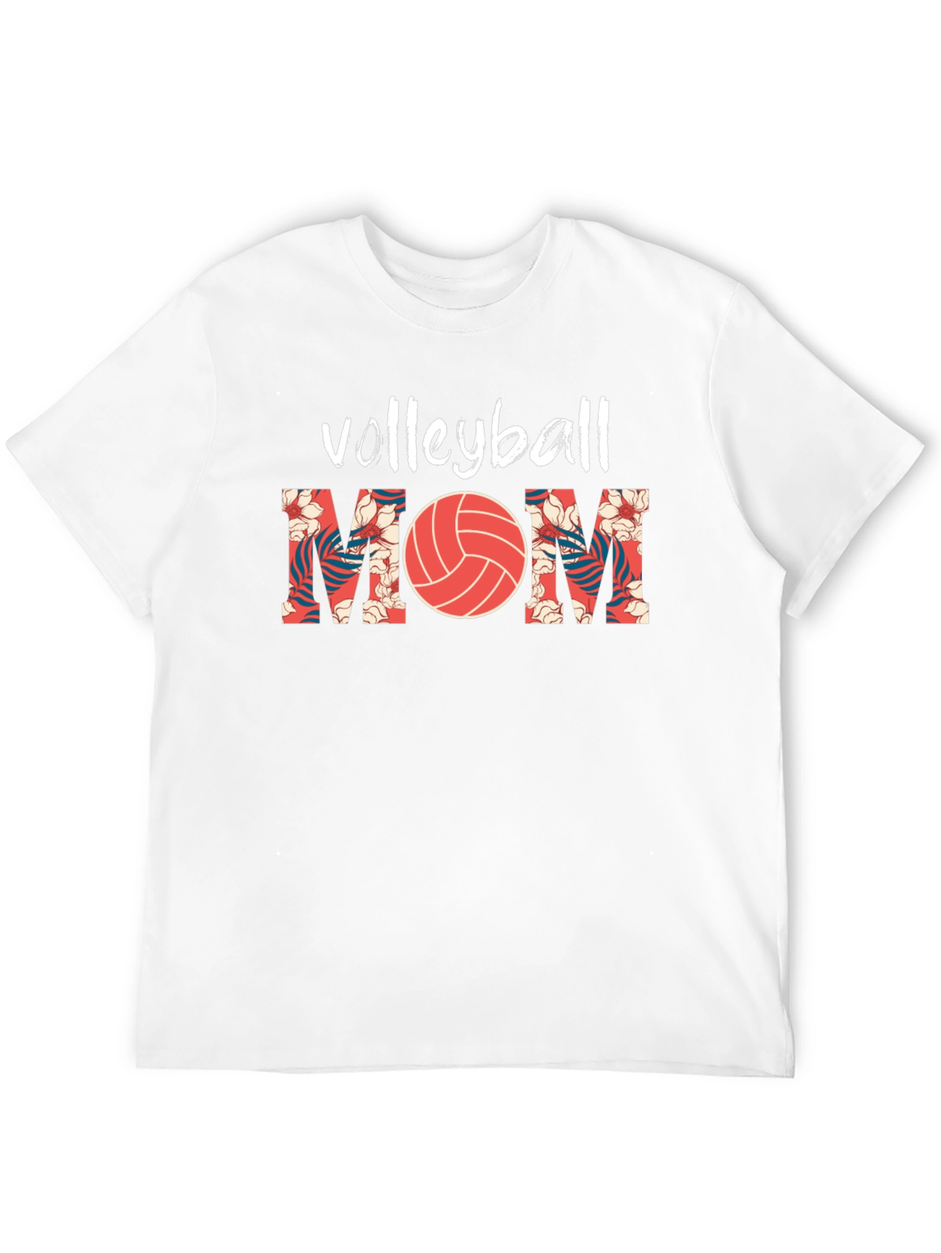 Volleyball Mom Graphic Tee - Floral Design