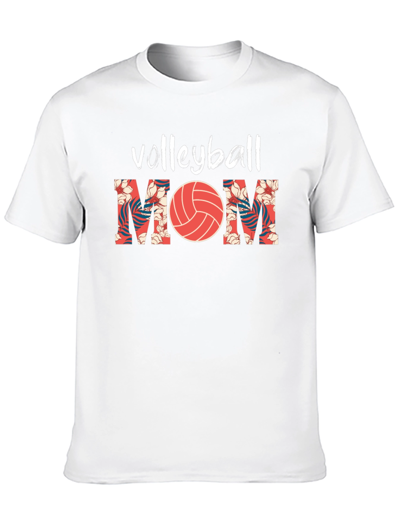 Volleyball Mom Graphic Tee - Floral Design
