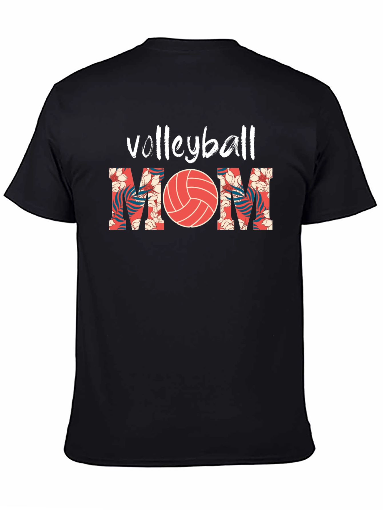 Volleyball Mom Graphic Tee - Floral Design
