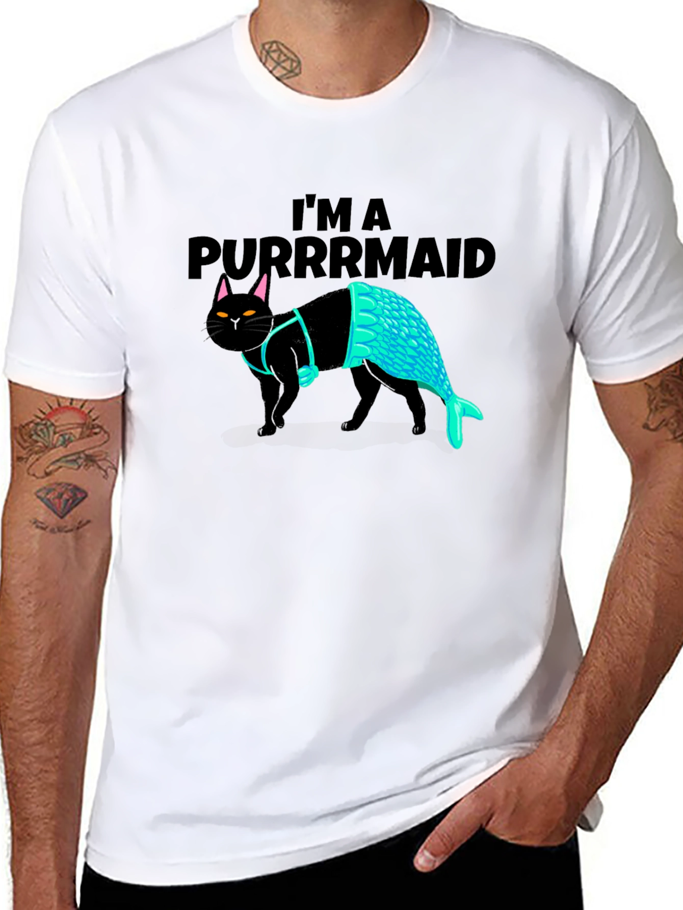 Purrmaid T-Shirt: Cat Mermaid Graphic Tee