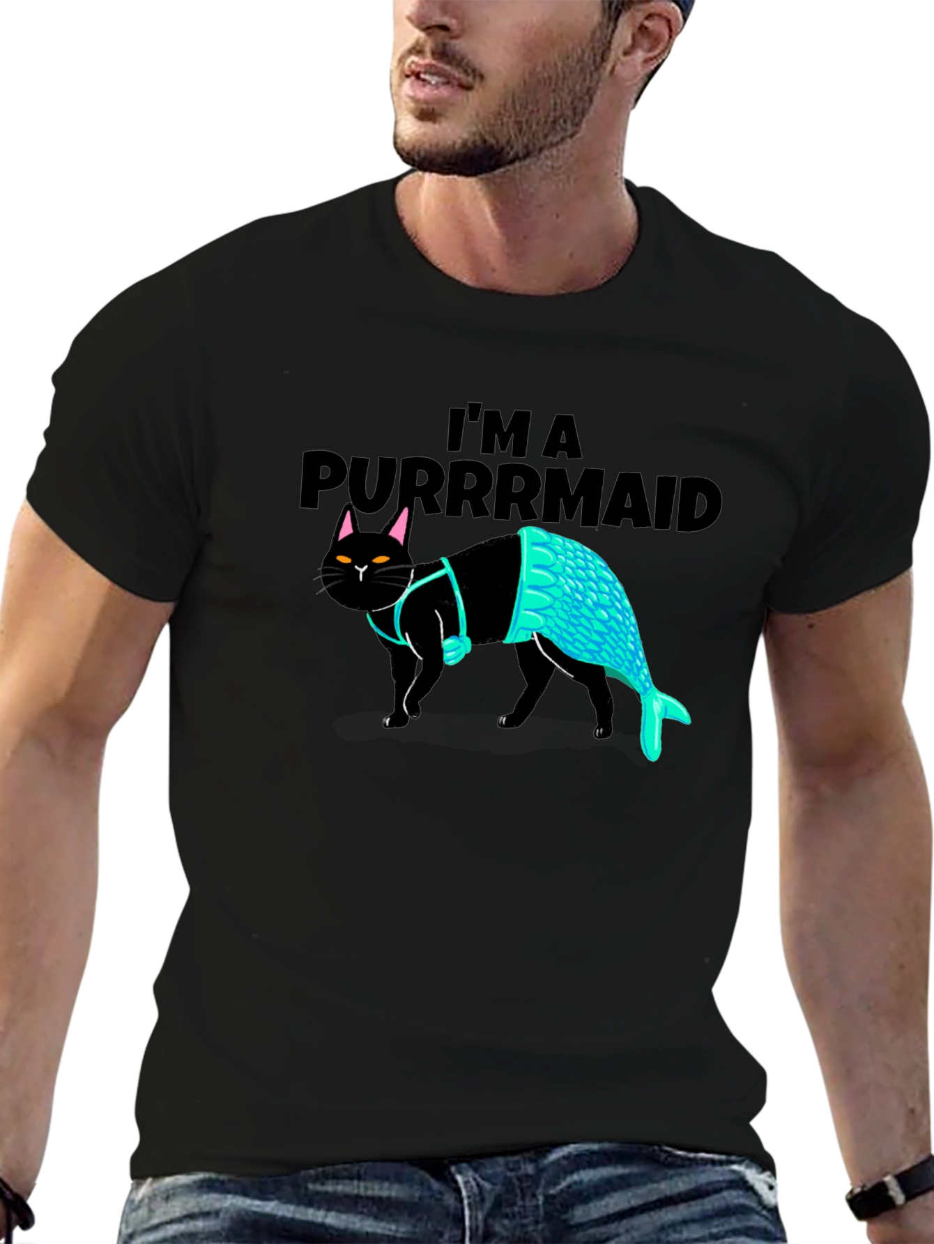 Purrmaid T-Shirt: Cat Mermaid Graphic Tee