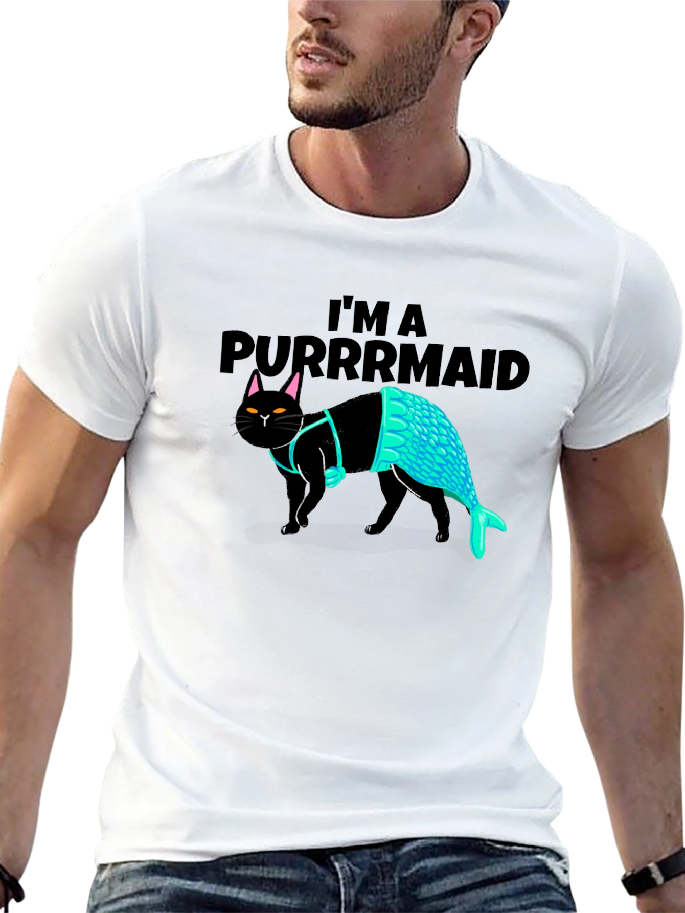Purrmaid T-Shirt: Cat Mermaid Graphic Tee